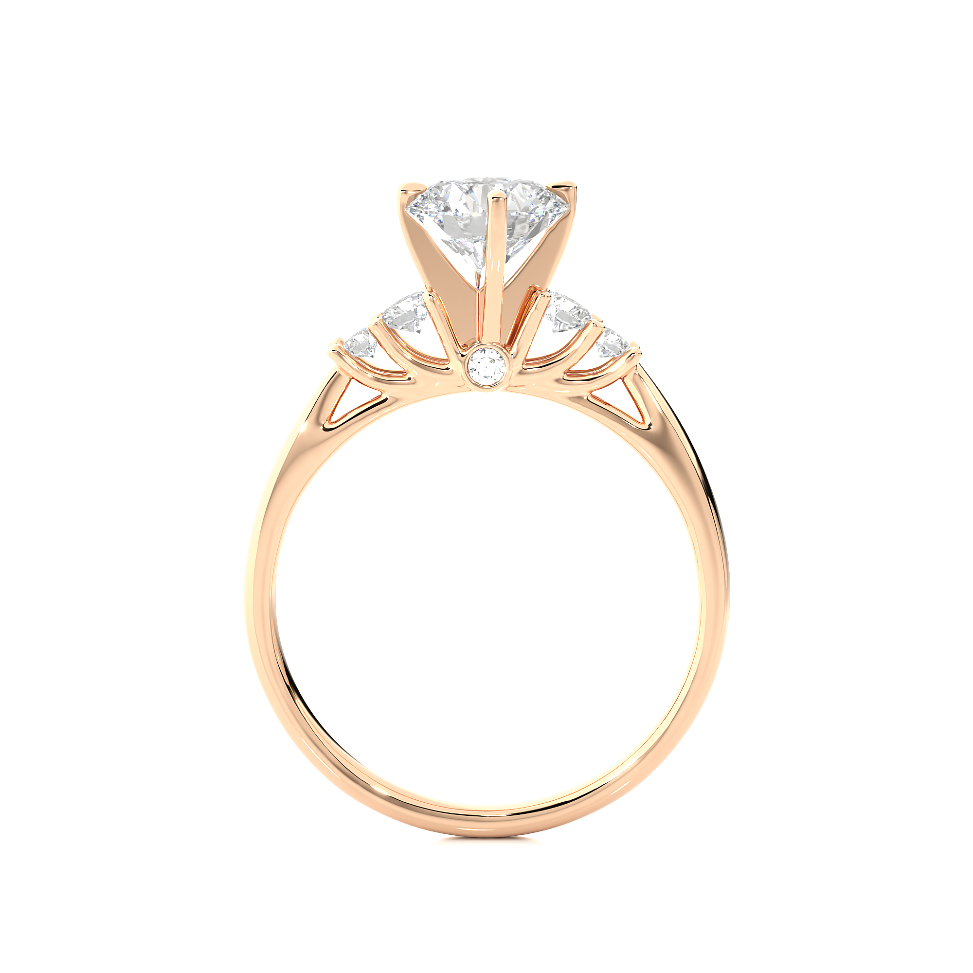 0.69Ct Solitaire Diamond Astrum Ring in 14Kt Rose Gold - Blu Diamonds