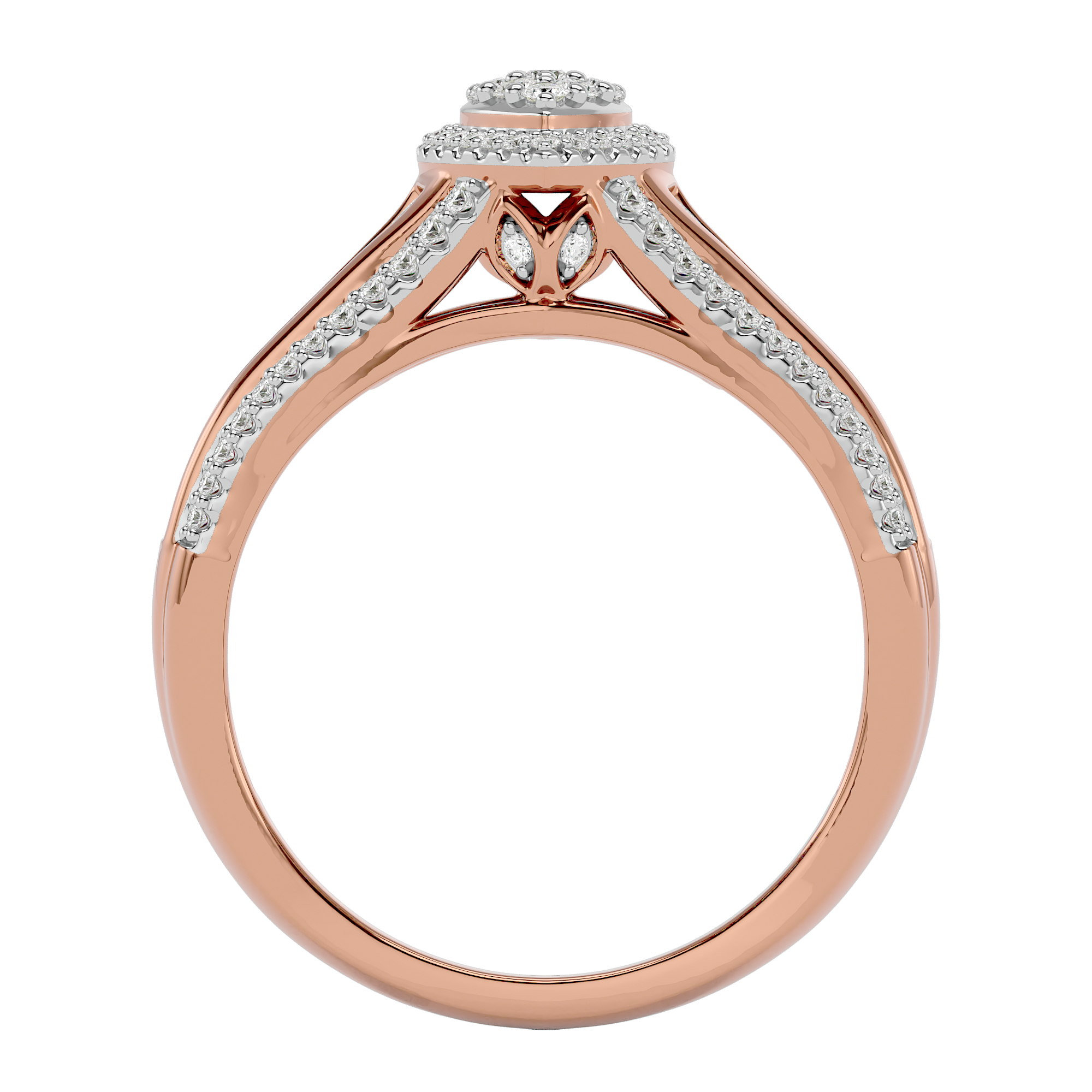 0.53Ct Round Engagement Ring in 14Kt Rose Gold - Blu Diamonds