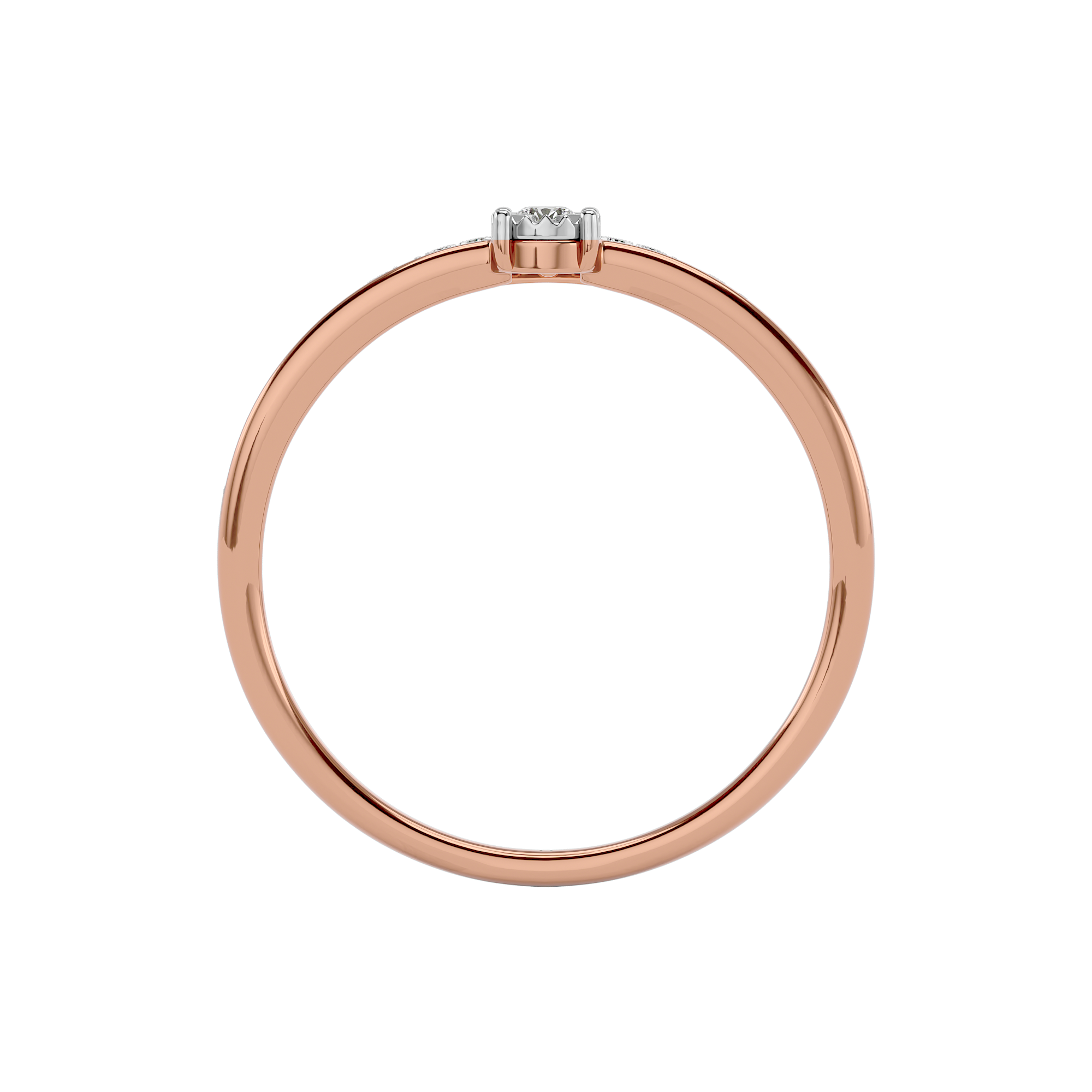 0.13 Ct Lab Grown Diamond Ring in 14Kt rose gold - Blu Diamonds