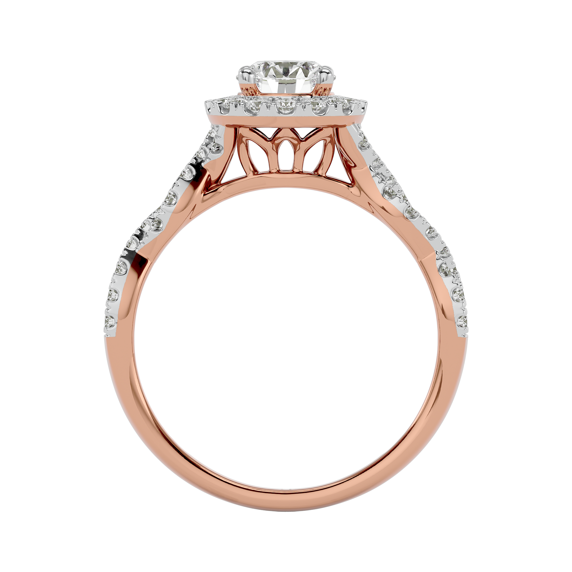 Solitaire Diamond Ring in 14Kt Rose Gold By Blu Diamonds