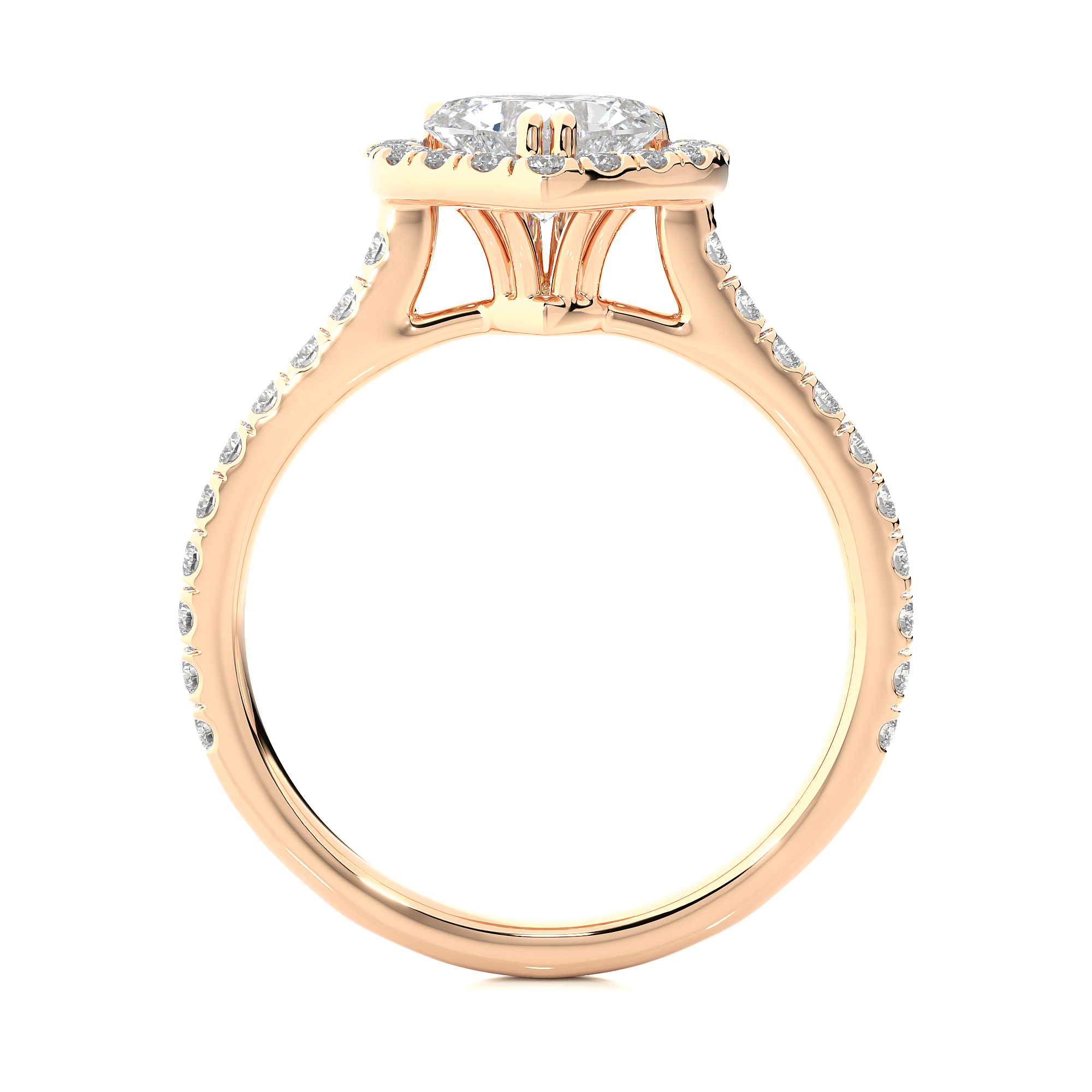Rose Gold 1.33 Ct Heart Shaped Solitaire Diamond Ring - Blu Diamonds