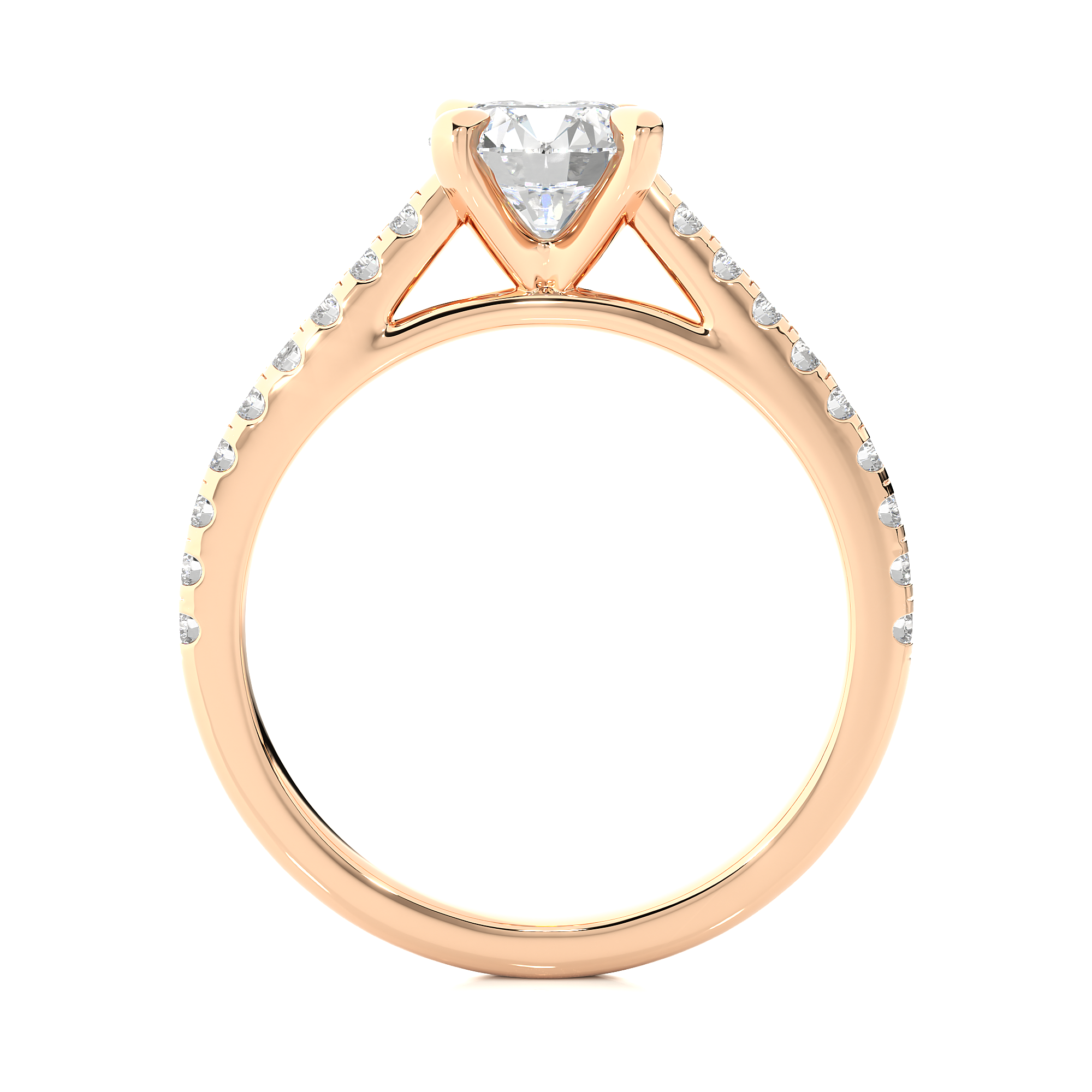 1.36Ct Round Cut Lab Grown Diamond Ring in Rose Gold - Blu Diamonds
