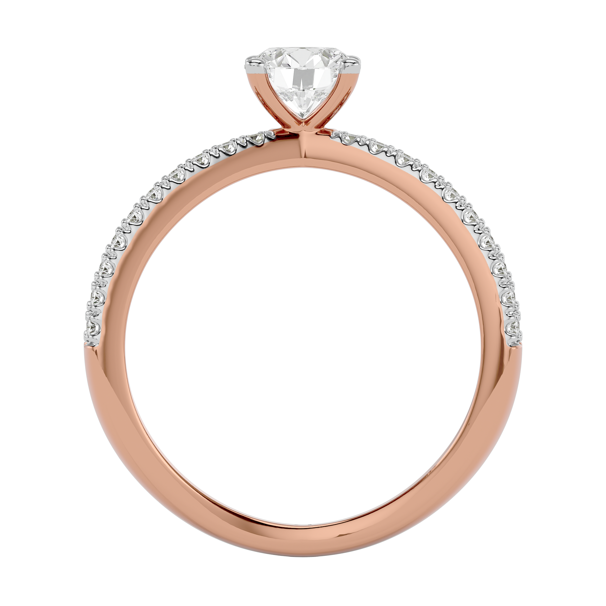 0.75 Ct Solitaire Diamond Ring in 14Kt Rose Gold - Blu Diamonds