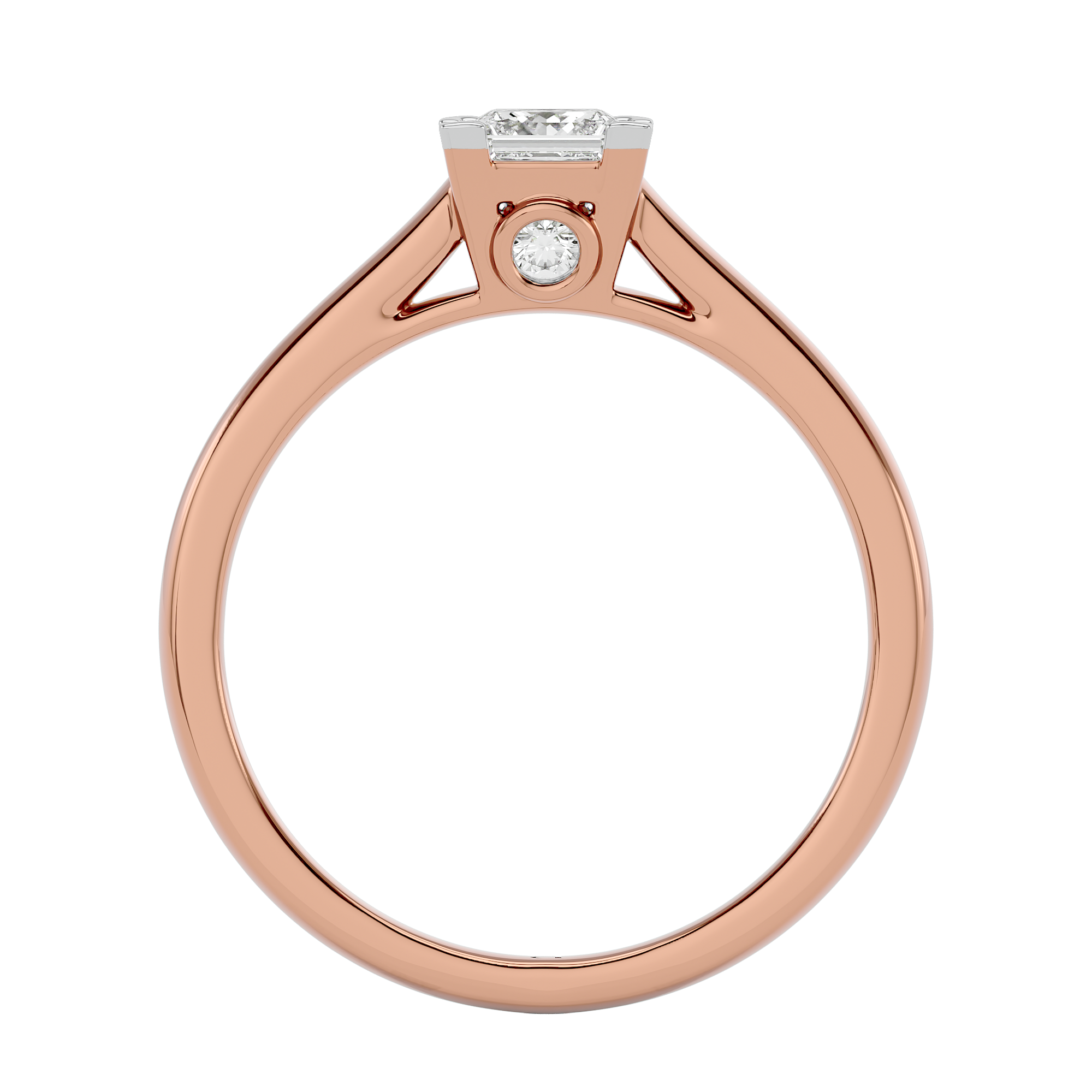 Solitaire Lab Grown Diamond Ring in 14Kt Rose Gold Metal