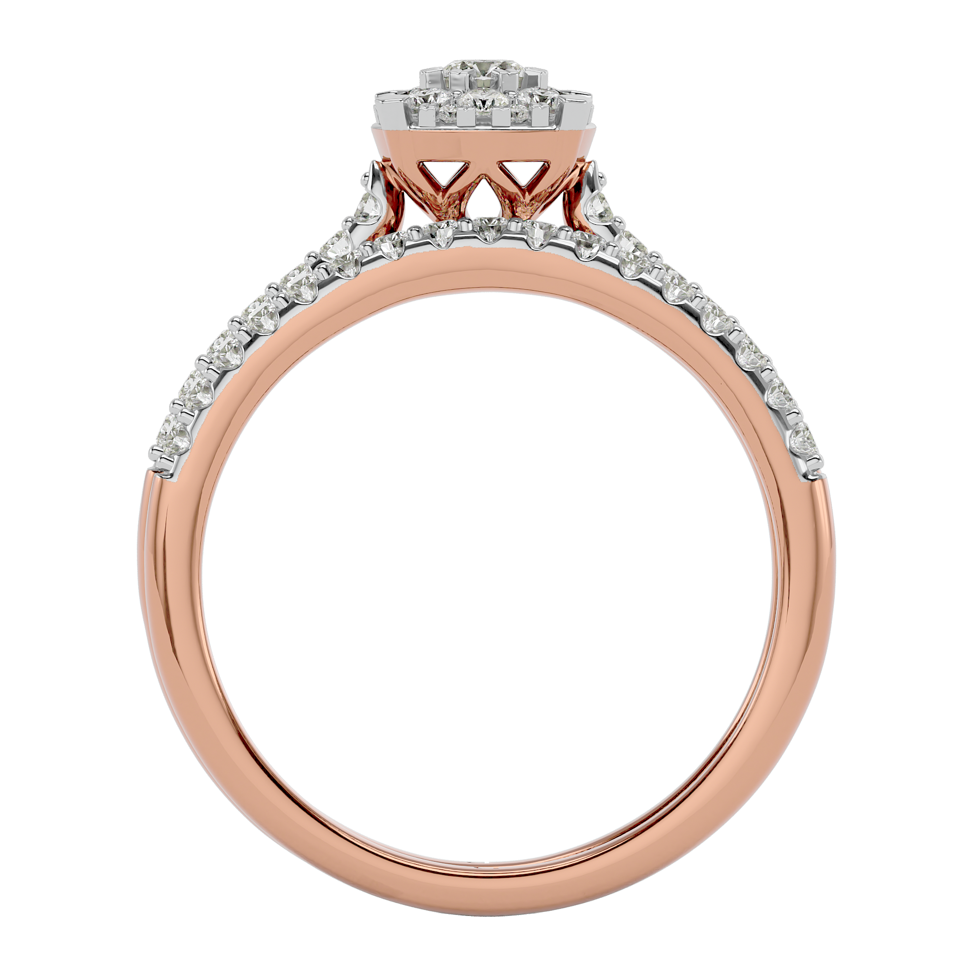 0.61 carat Engagement Diamond Ring in 14Kt Rose Gold - Blu Diamonds