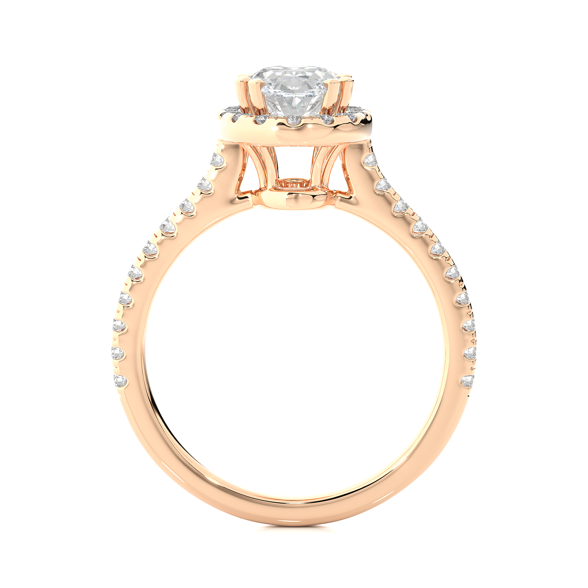 1.49Ct Oval Shaped Solitaire Diamond Ring in Rose Gold - Blu Diamonds