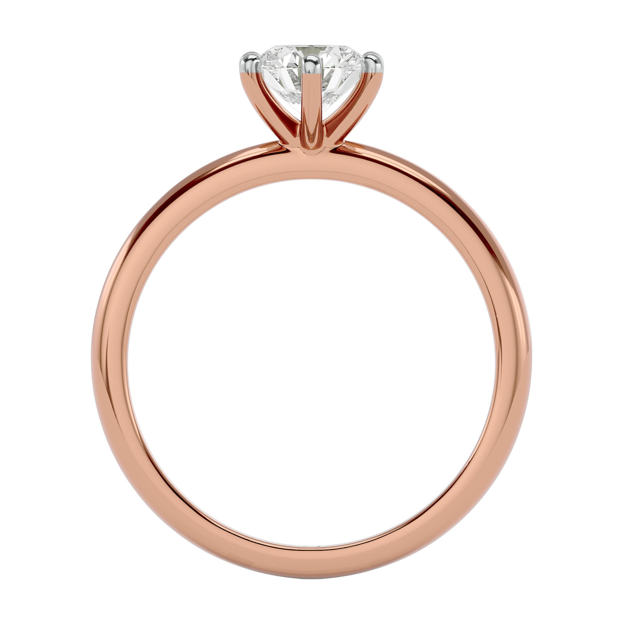 14Kt Rose Gold Solitaire Lab Grown Diamond Ring
