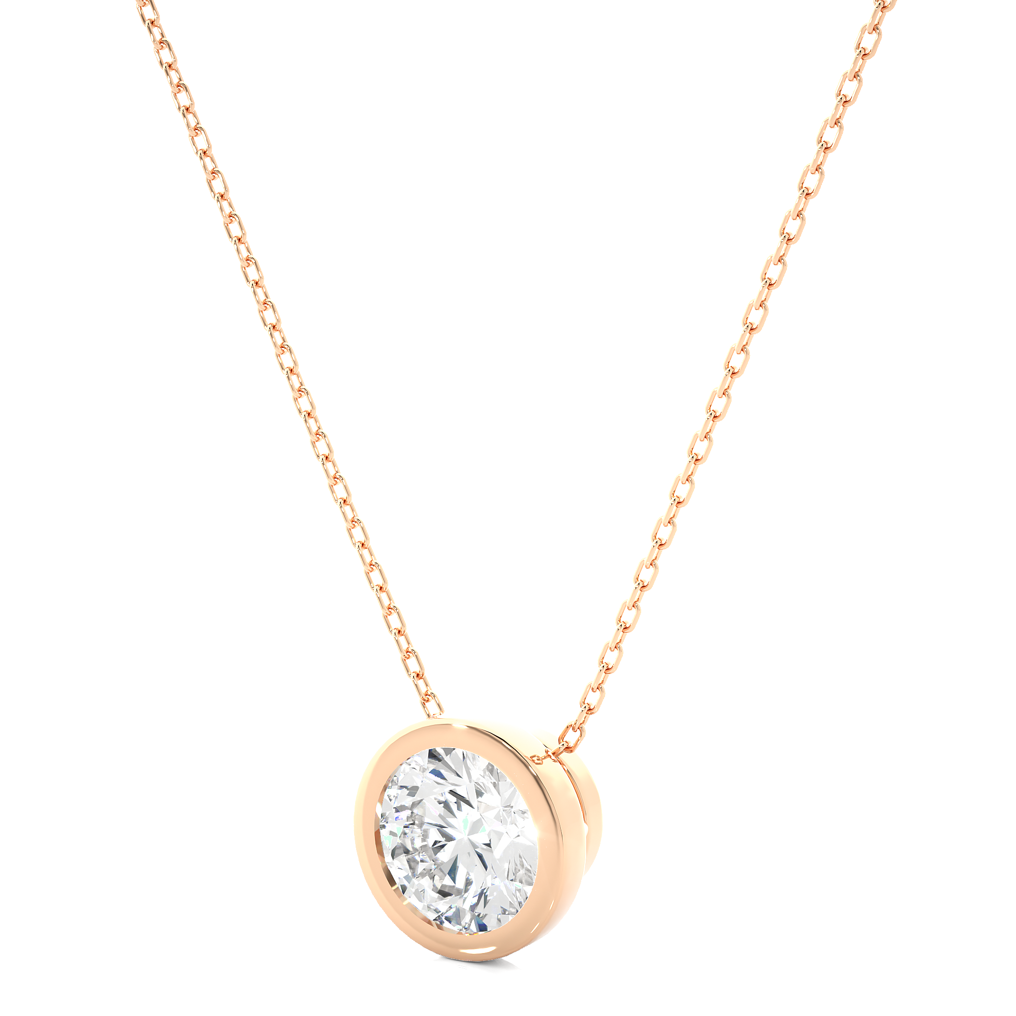 1.08Ct Princess Cut Diamond Pendant in Rose Gold - Blu Diamonds