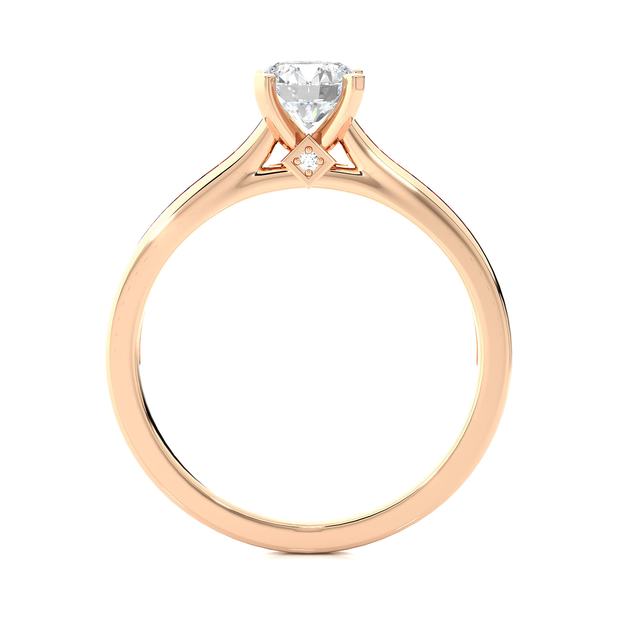0.75Ct Round Cut Solitaire Diamond Ring in 14Kt Rose Gold - Blu Diamonds