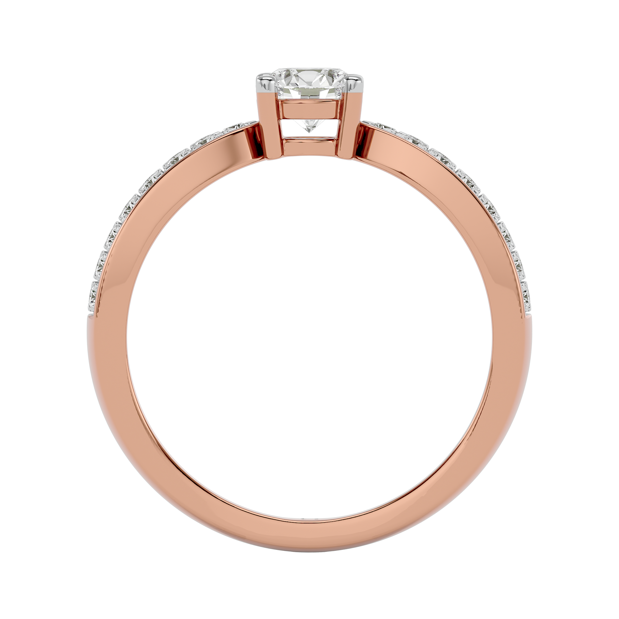 0.63 Ct Solitaire Diamond Ring in Rose Gold - Blu Diamonds 