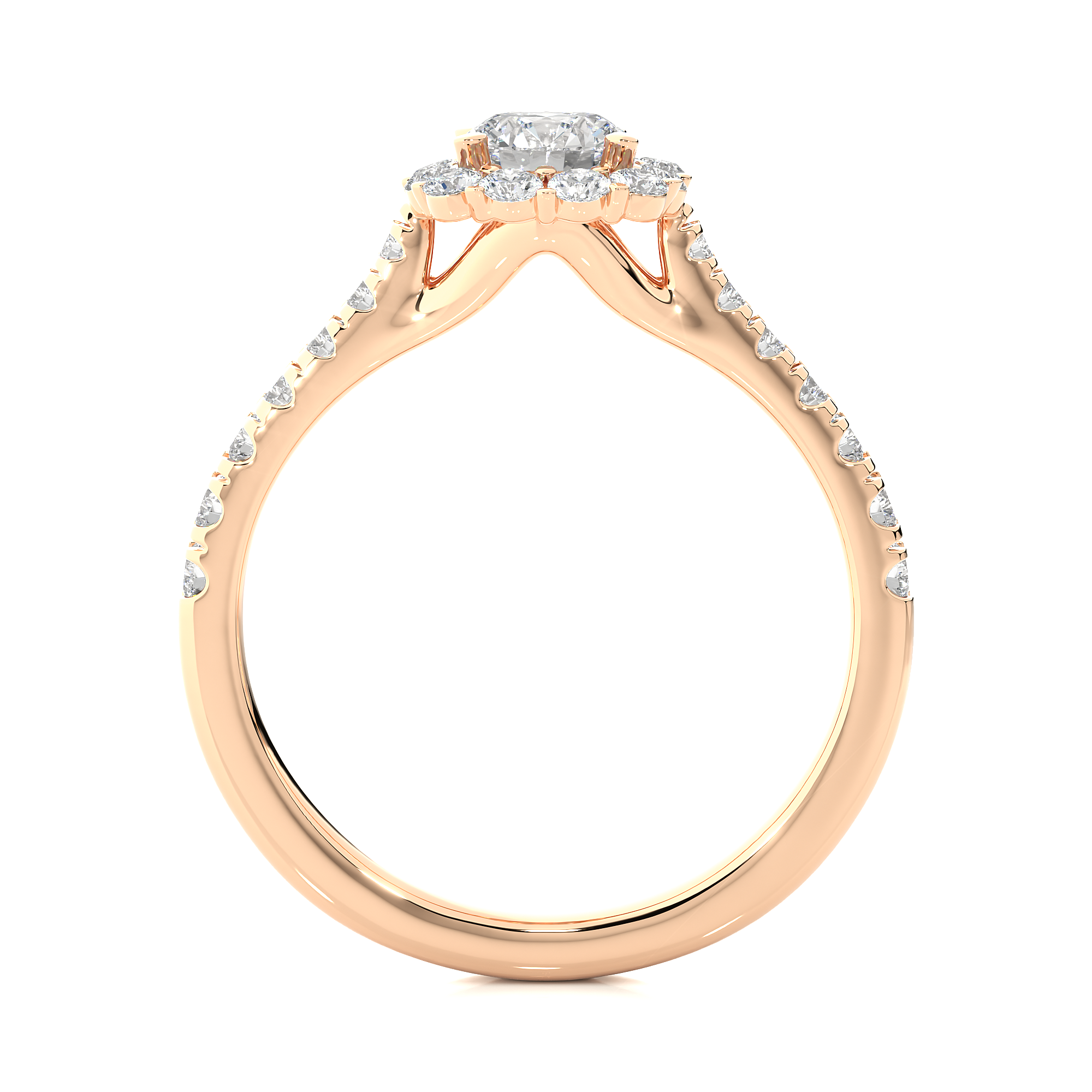 1.10Ct Round Shaped Solitaire Diamond Ring in Rose Gold - Blu Diamonds
