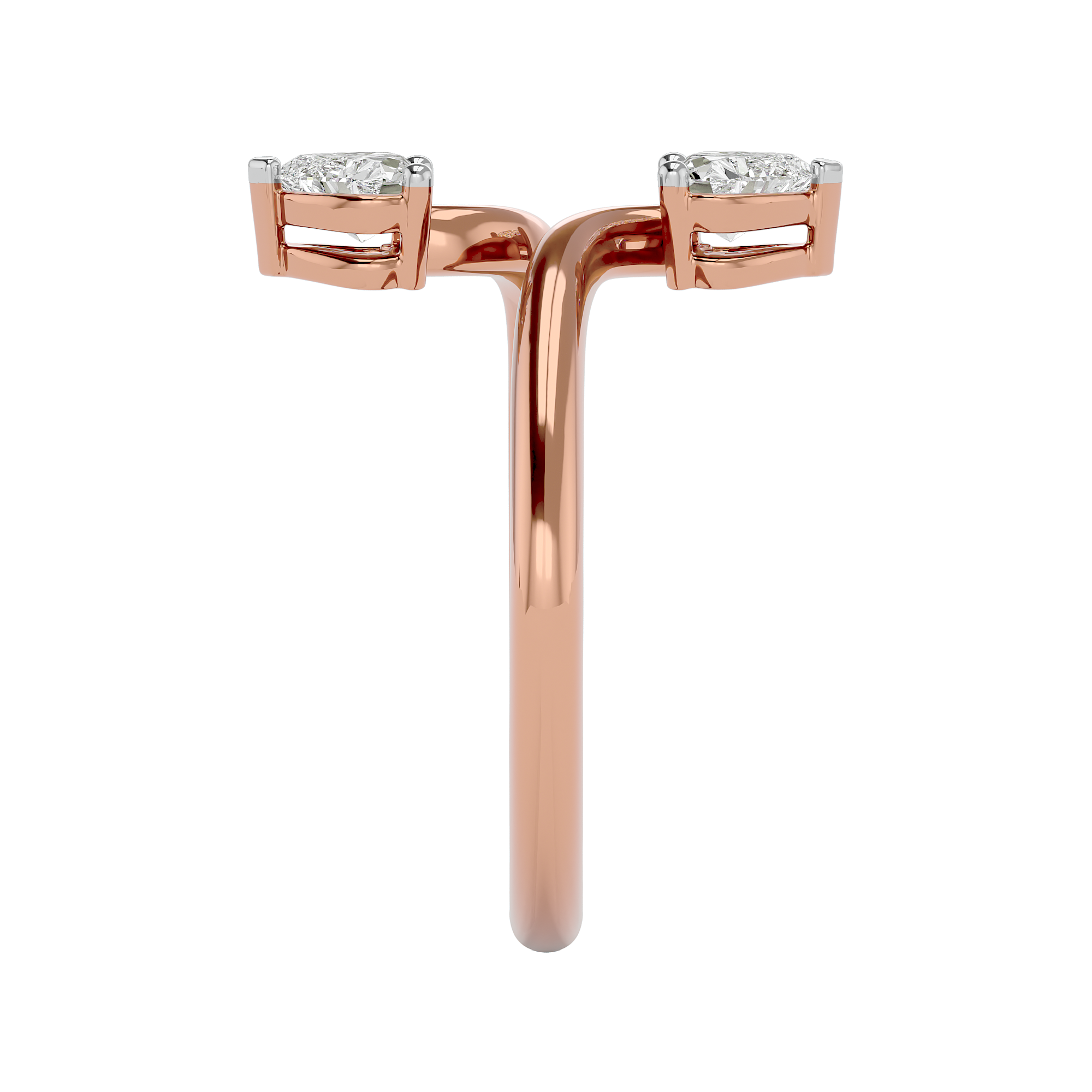 0.66Ct Heart Shaped Promise Ring in Rose Gold - Blu Diamonds