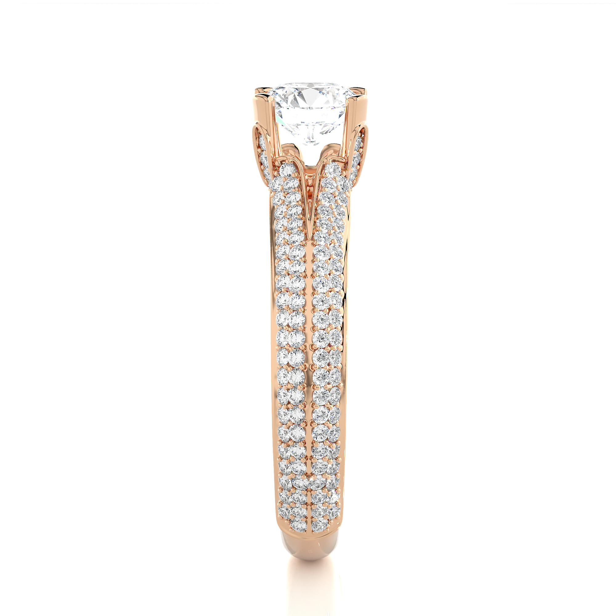 Crystal Crest Solitaire Lab Grown Diamond Ring
