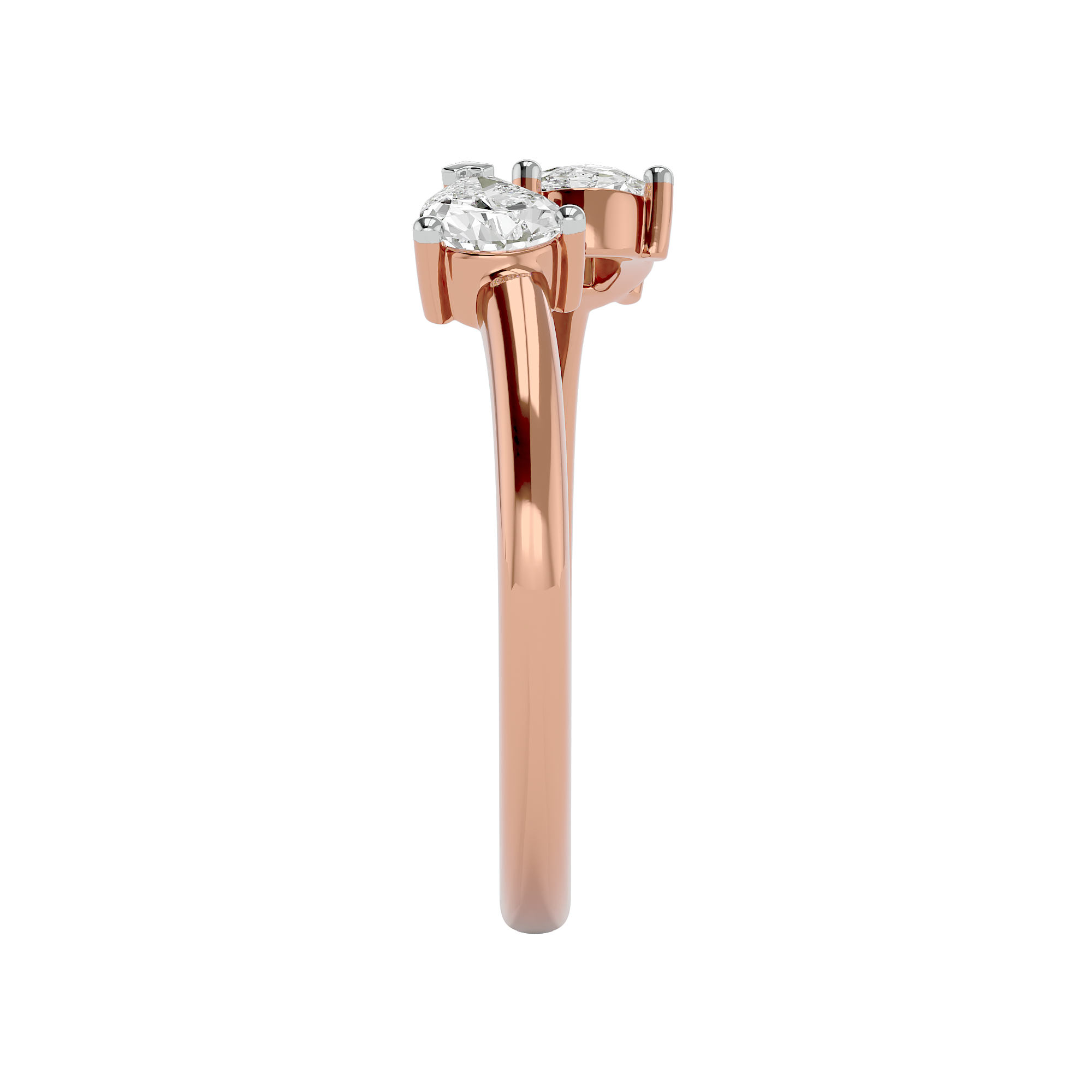 Solitaire Diamond Ring in 14Kt Rose Gold Metal - Blu Diamonds