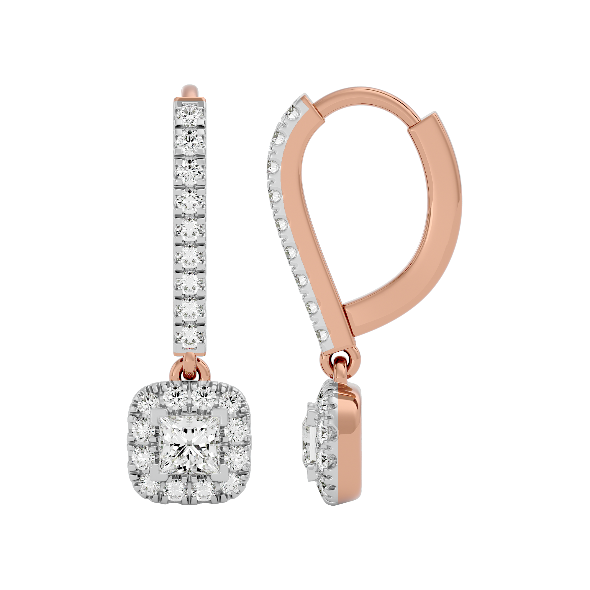 Timeless Princess Solitaire Lab Grown Diamond Earrings