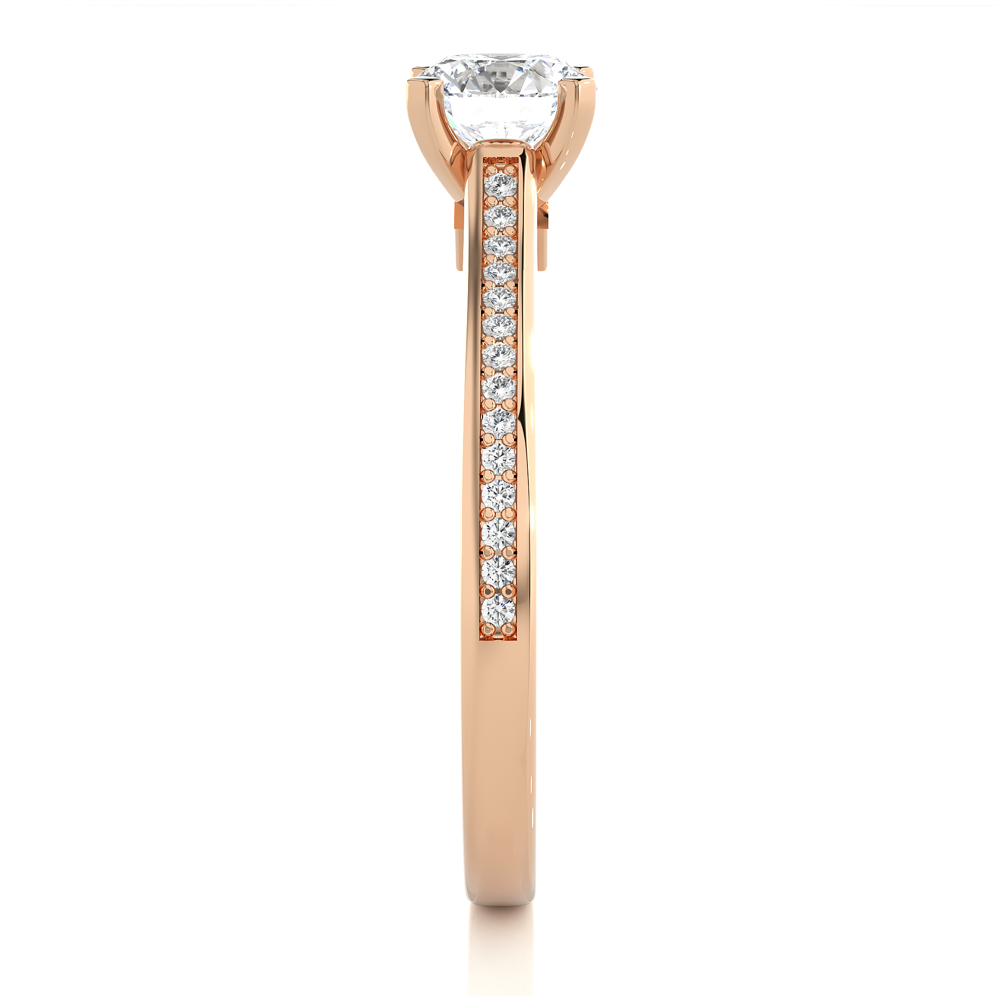Rose Gold 0.75Ct Round Cut Solitaire Diamond Ring - Blu Diamonds