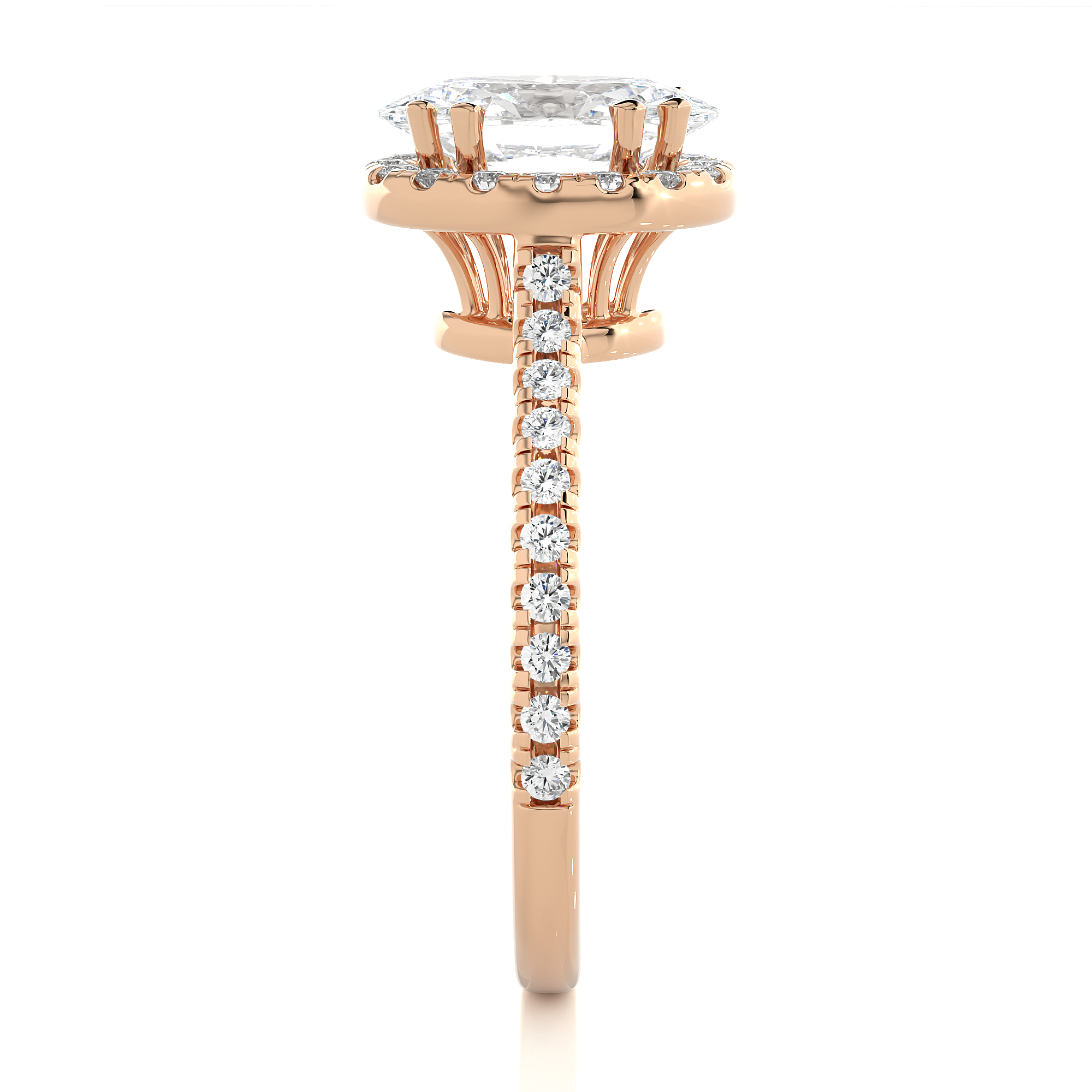 1.49Ct Oval Cut Solitaire Diamond Ring in Rose Gold - Blu Diamonds