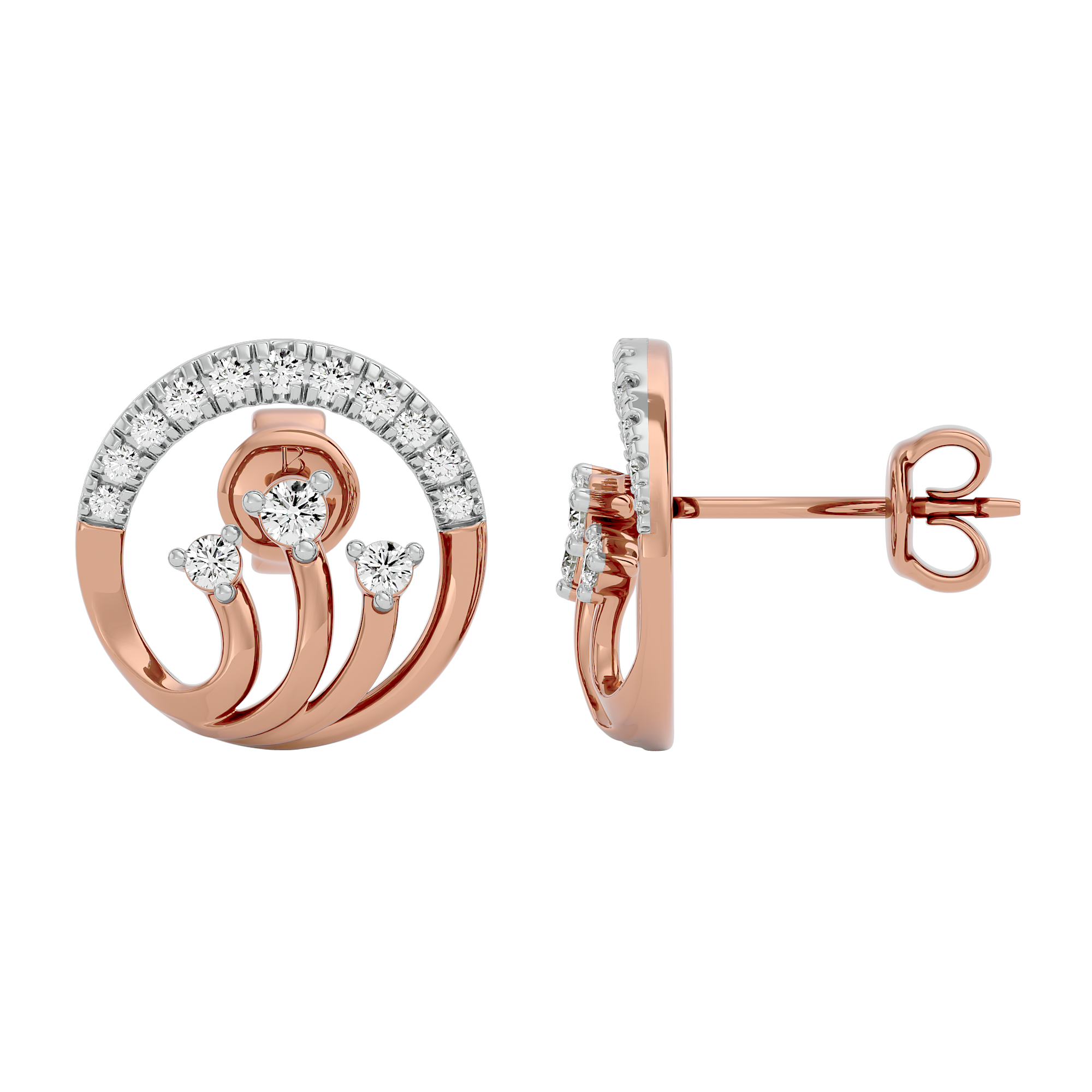 Ethereal Crescent Lab Grown Diamond Earrings