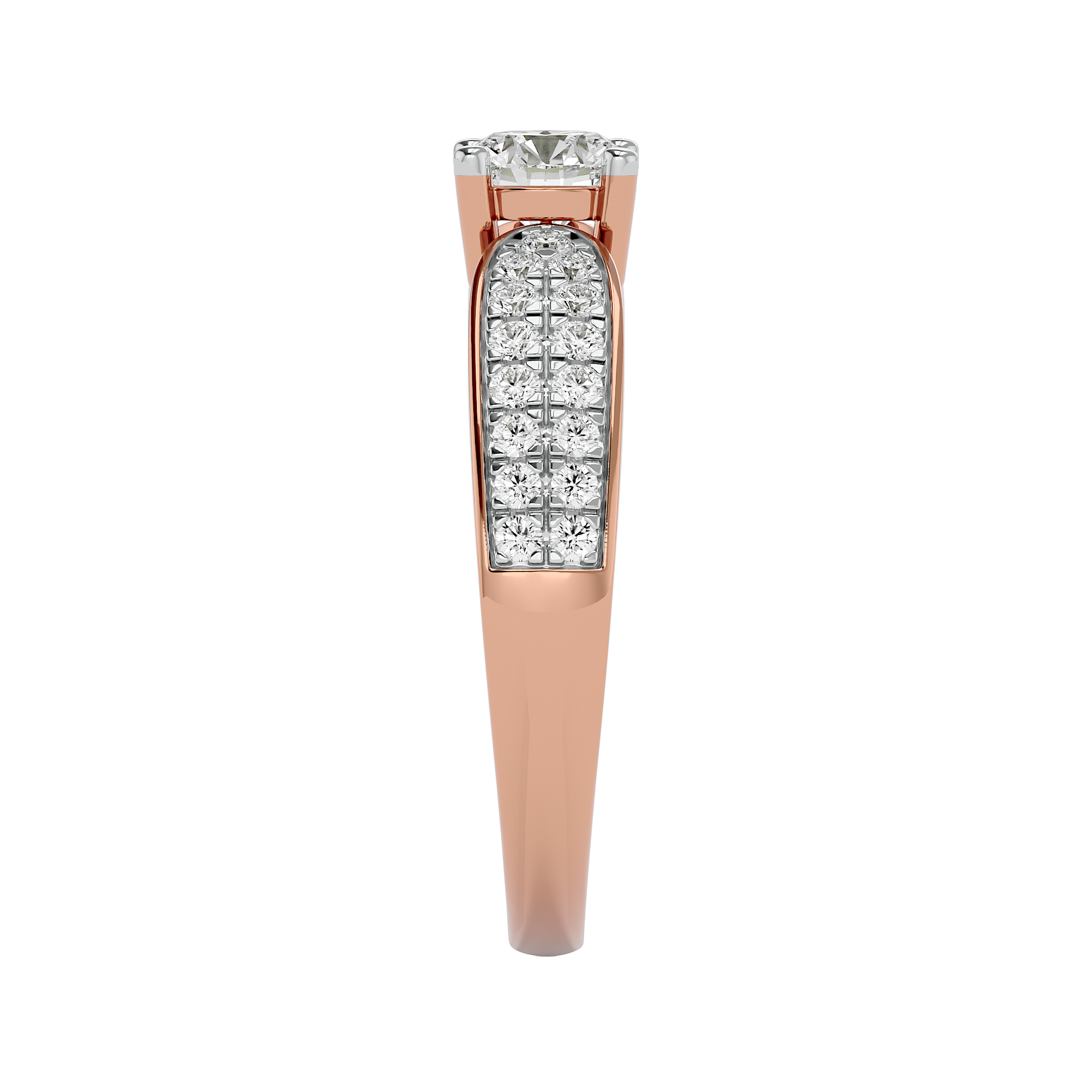 14Kt Rose Gold Solitaire Lab Grown Diamond Ring - Blu Diamonds