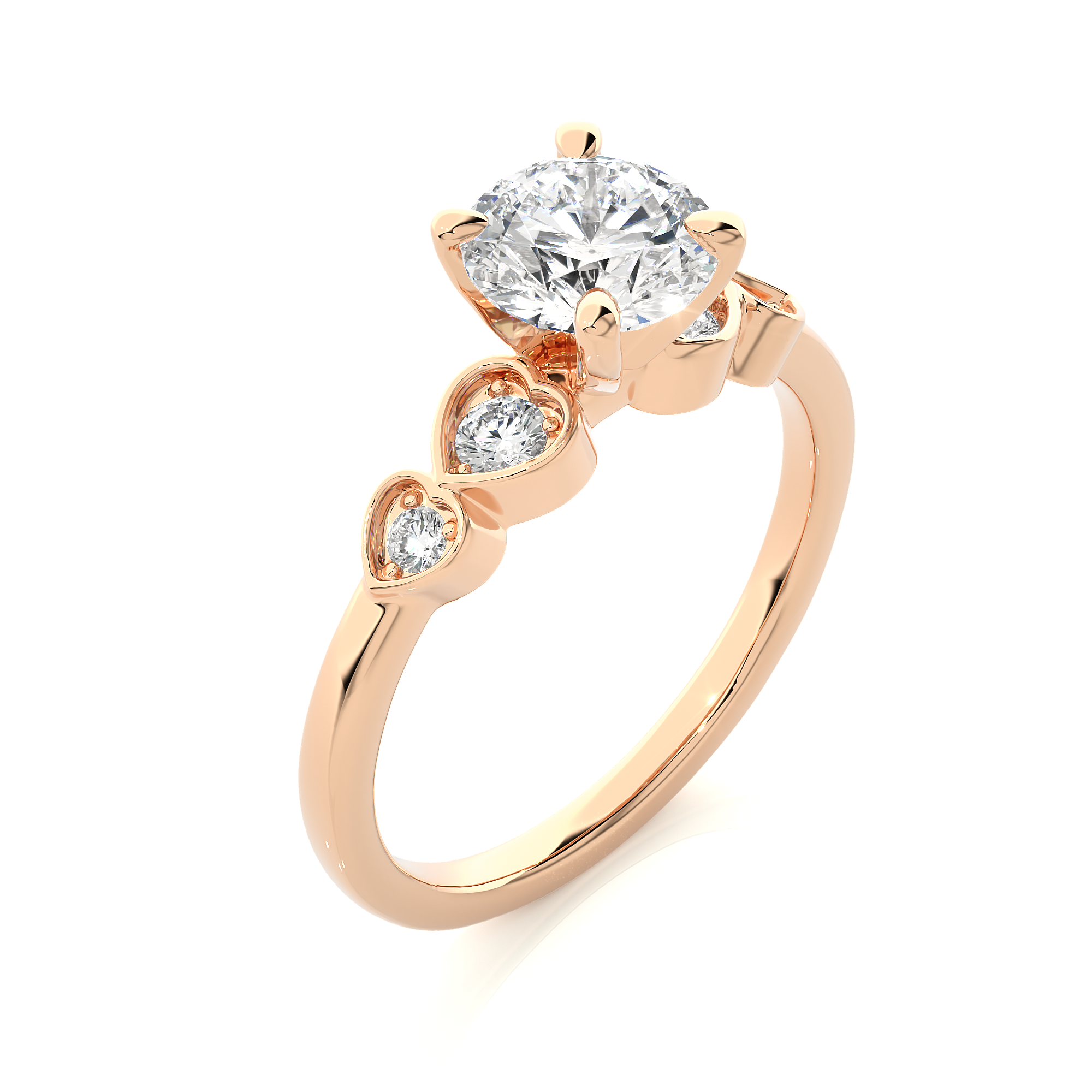 1.21 Ct Solitaire Round Diamond Ring in Rose Gold - Blu Diamonds