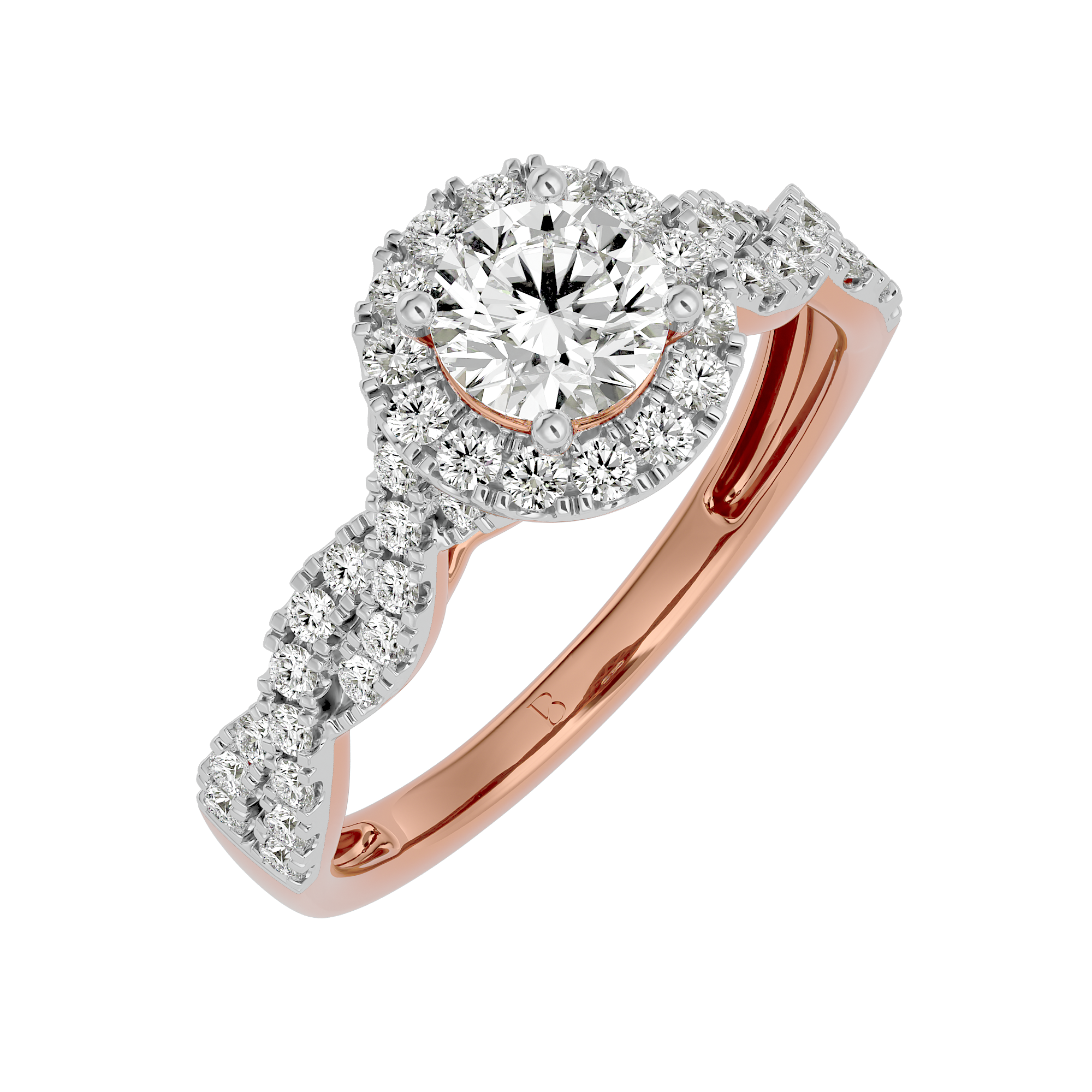 Solitaire Diamond Ring in 14Kt Rose Gold - Blu Diamonds
