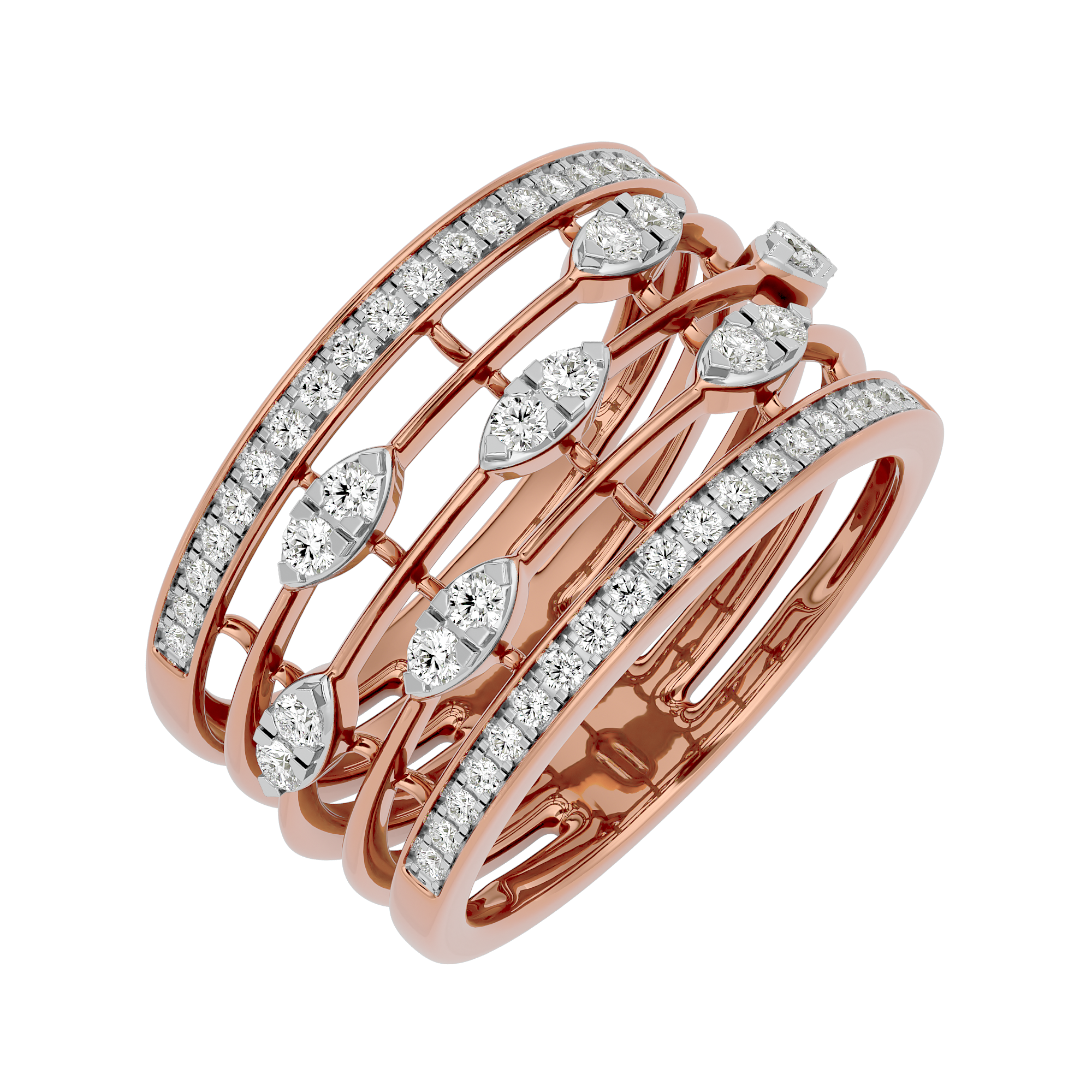 Rose Gold 0.58Ct Diamond Wedding Ring / Band - Blu Diamonds