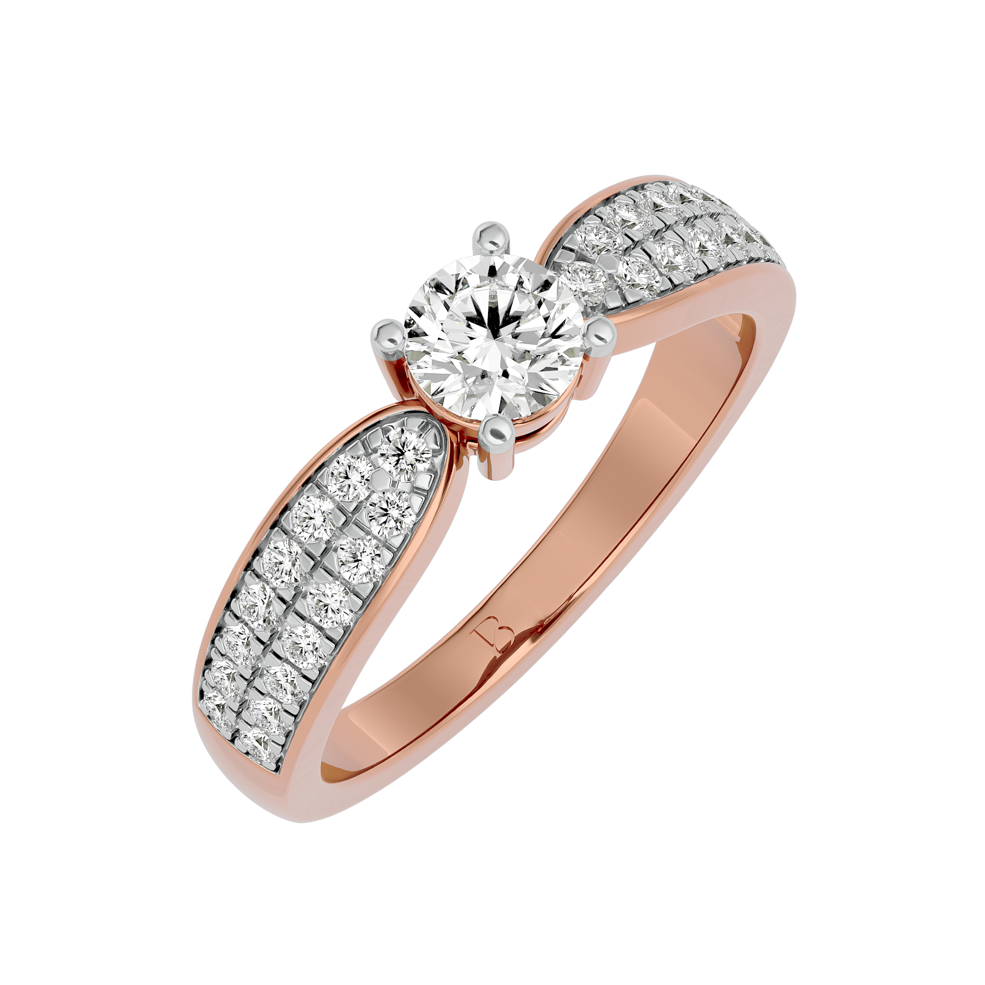 Rose Gold - Circle of Elegance Solitaire Lab Grown Diamond Ring - Blu Diamonds