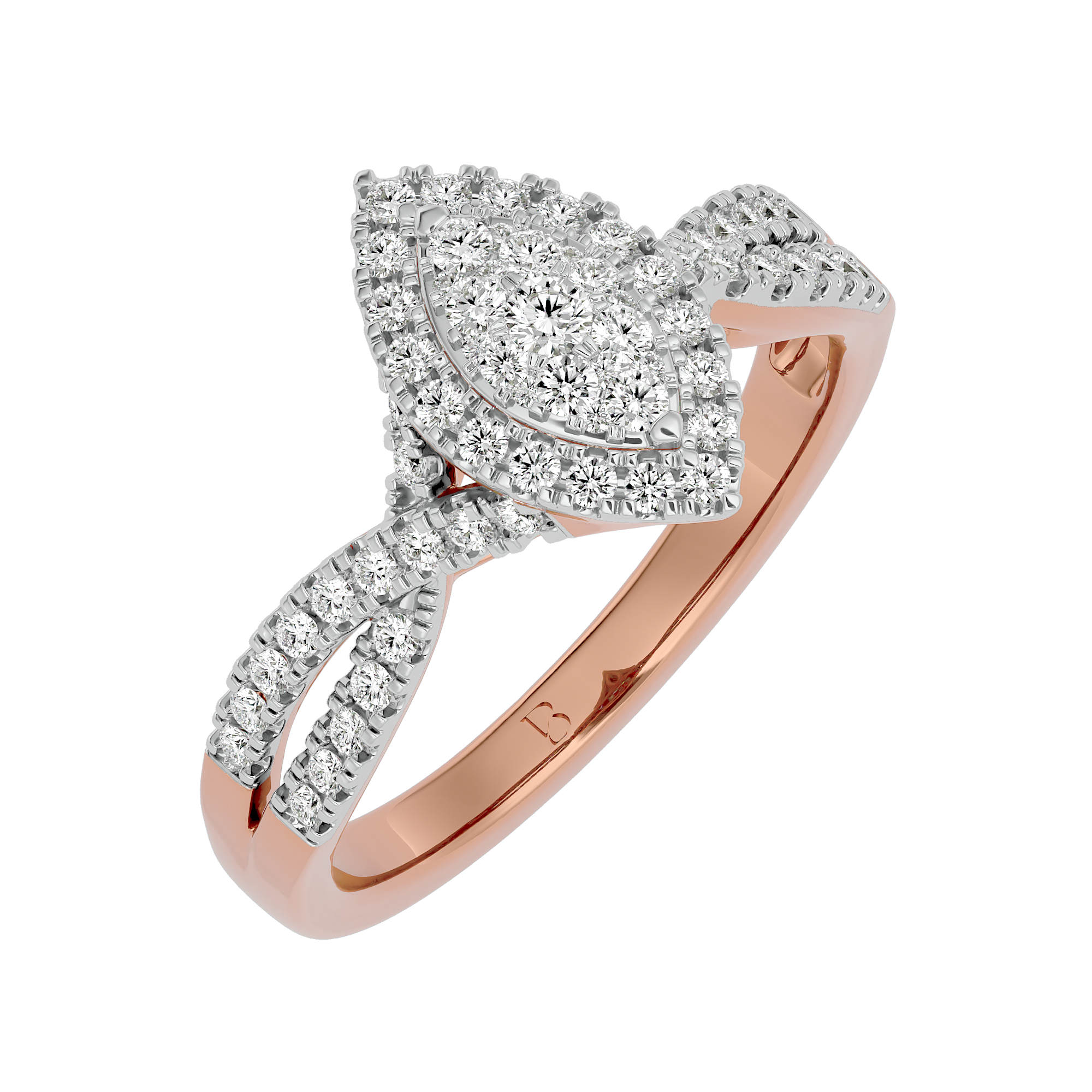 0.55Ct Diamond Engagement Ring in Rose Gold - Blu Diamonds