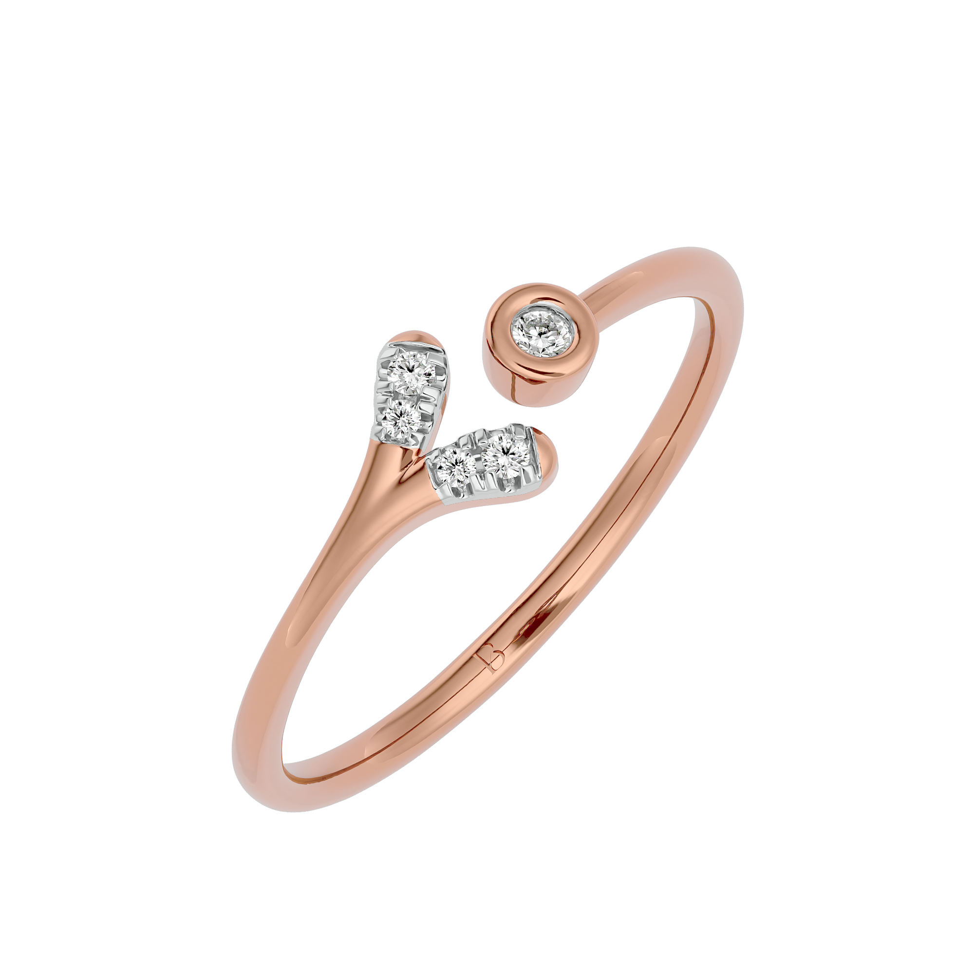 Rose Gold 0.04Ct Lab Grown Diamond Ring - Blu Diamonds