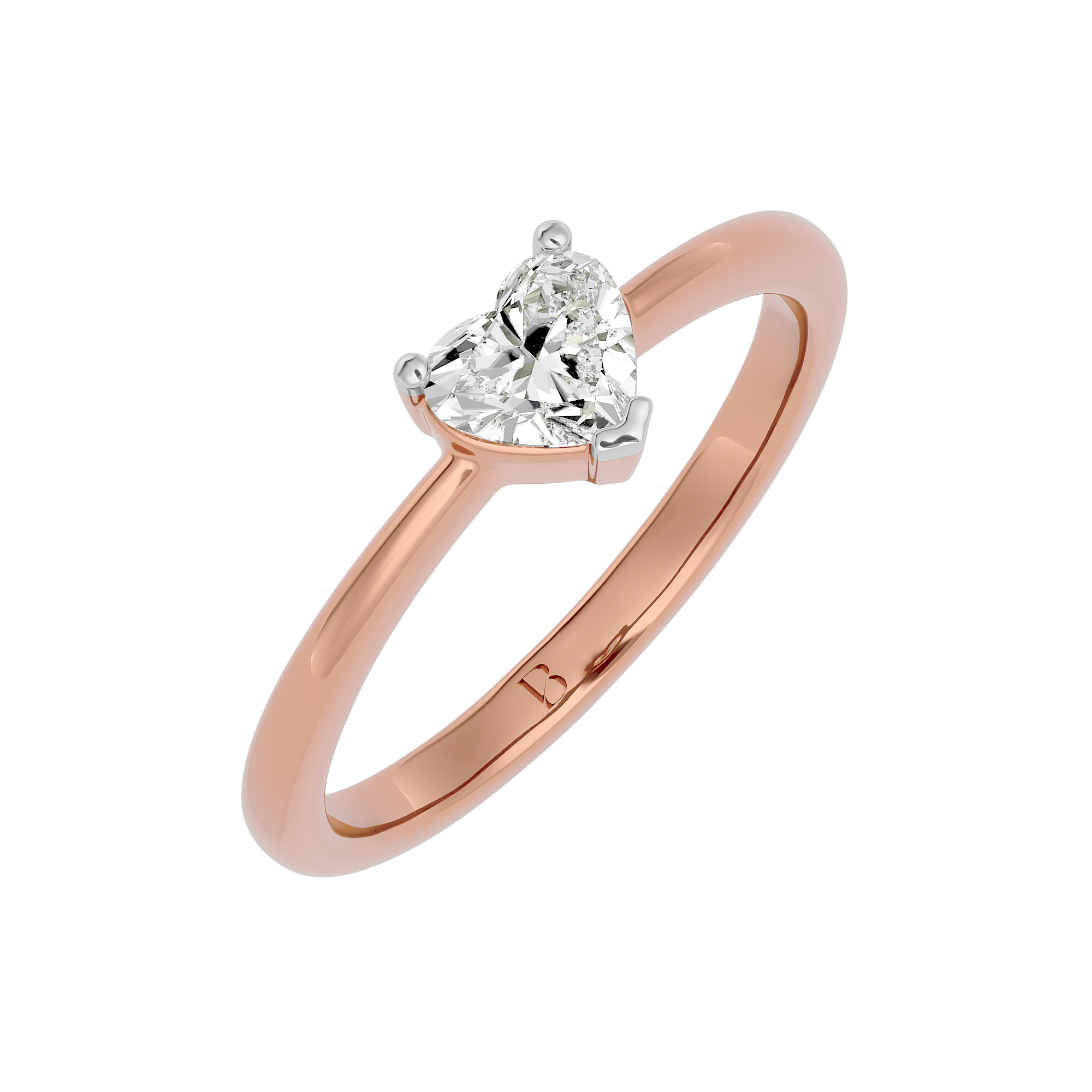 Rose Gold Metal - Love Knot Solitaire Lab Grown Diamond Ring