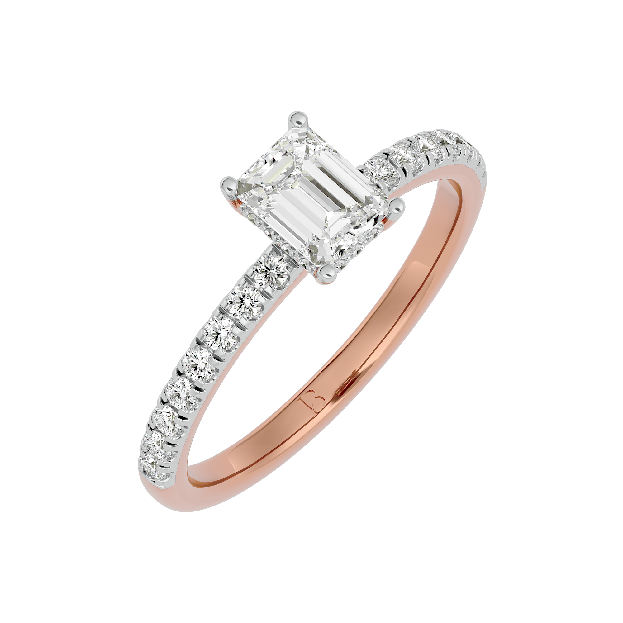 Lab Grown Solitaire Diamond Ring in 14Kt Rose Ring  -Blu Diamonds