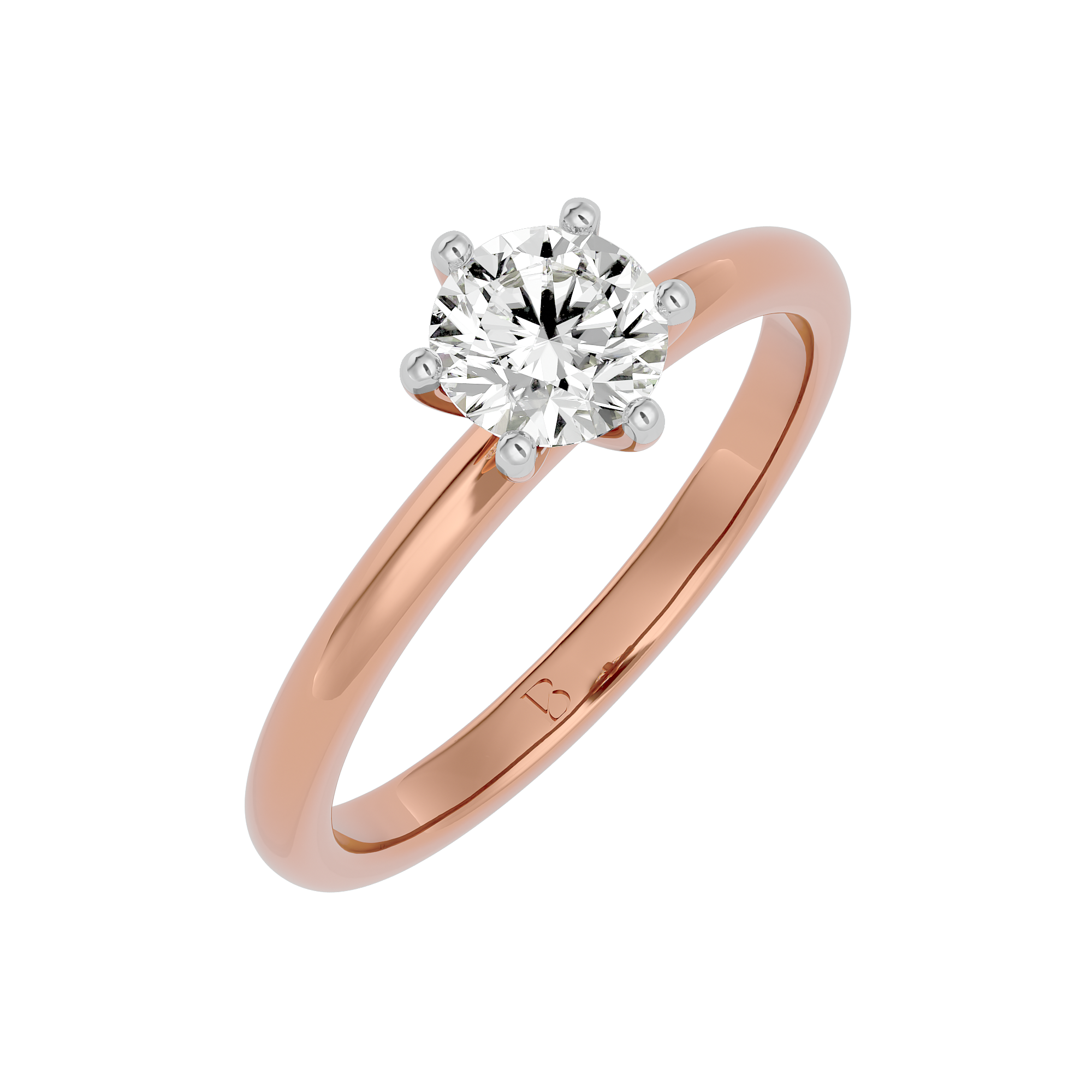 14Kt Rose Gold Metal - Solitaire Lab Grown Diamond Ring