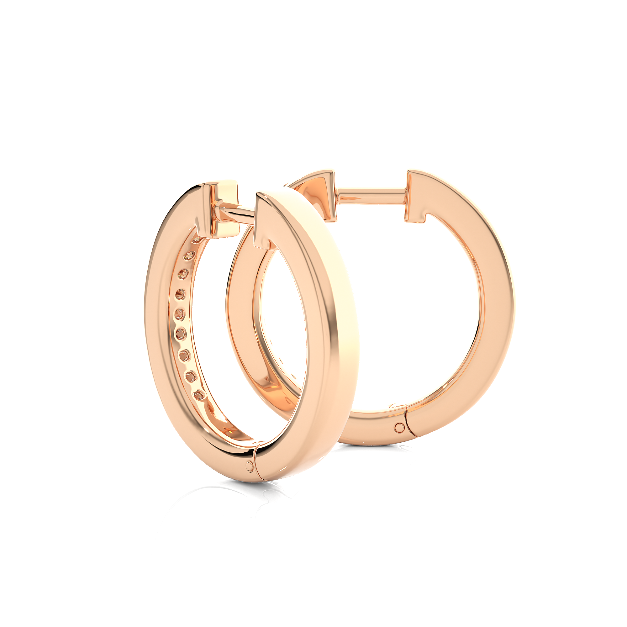 0.52Ct Round Diamond Hoop Earrings in Rose Gold - Blu Diamonds