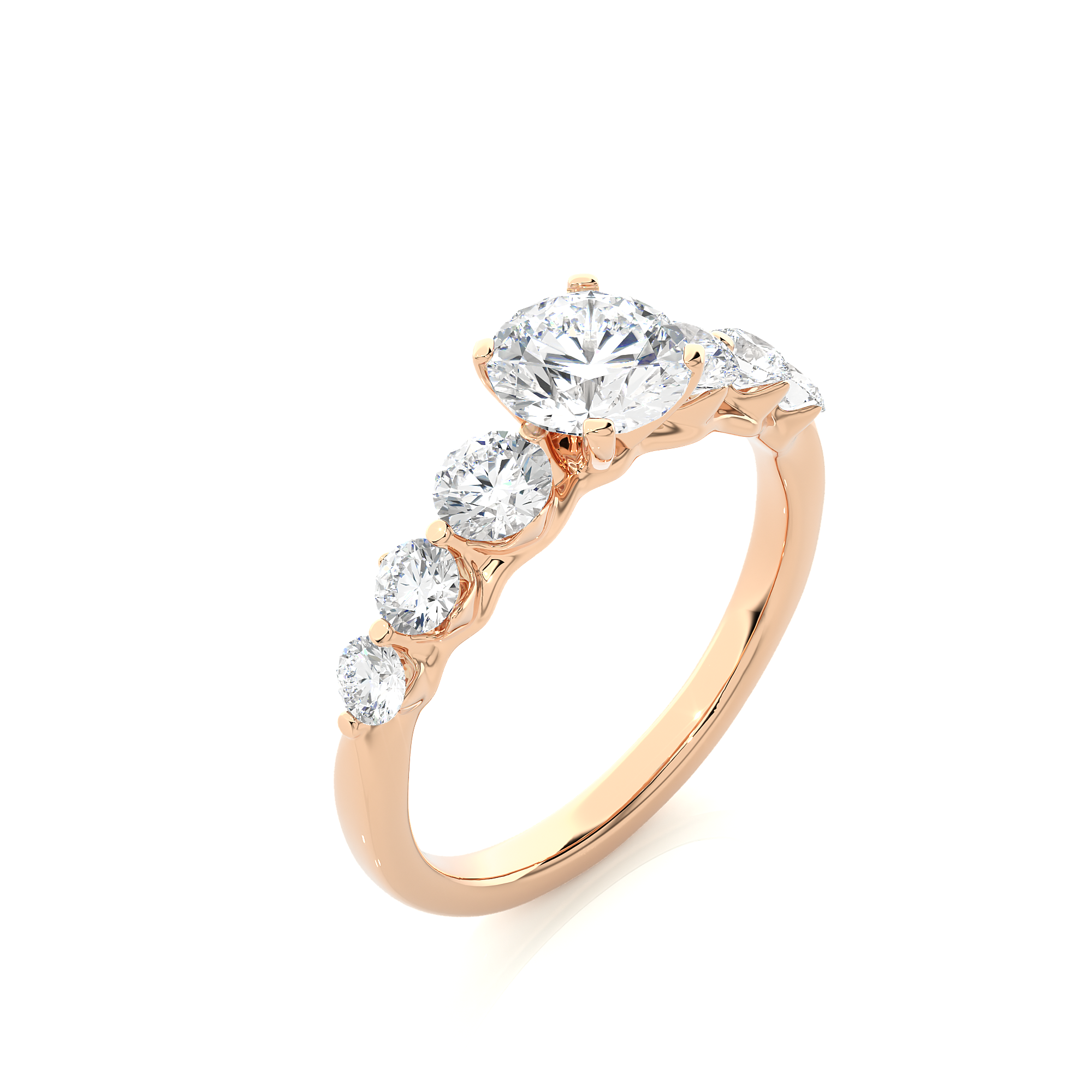 1.43Ct Round Solitaire Diamond With 14Kt Rose Gold Ring - Blu Diamonds