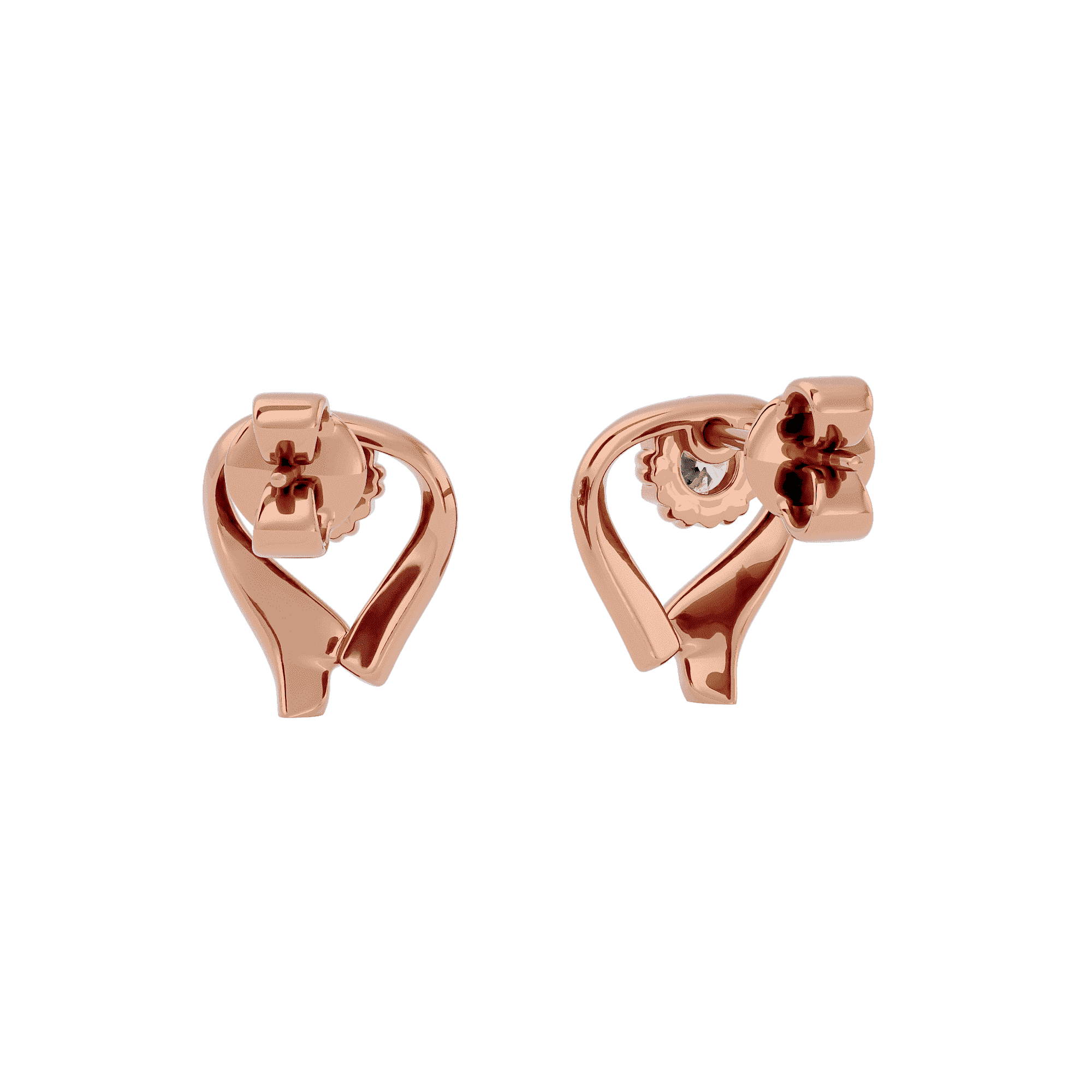 0.12 Carats Dimaond Solitaire Rose Gold Earring - Blu Diamonds