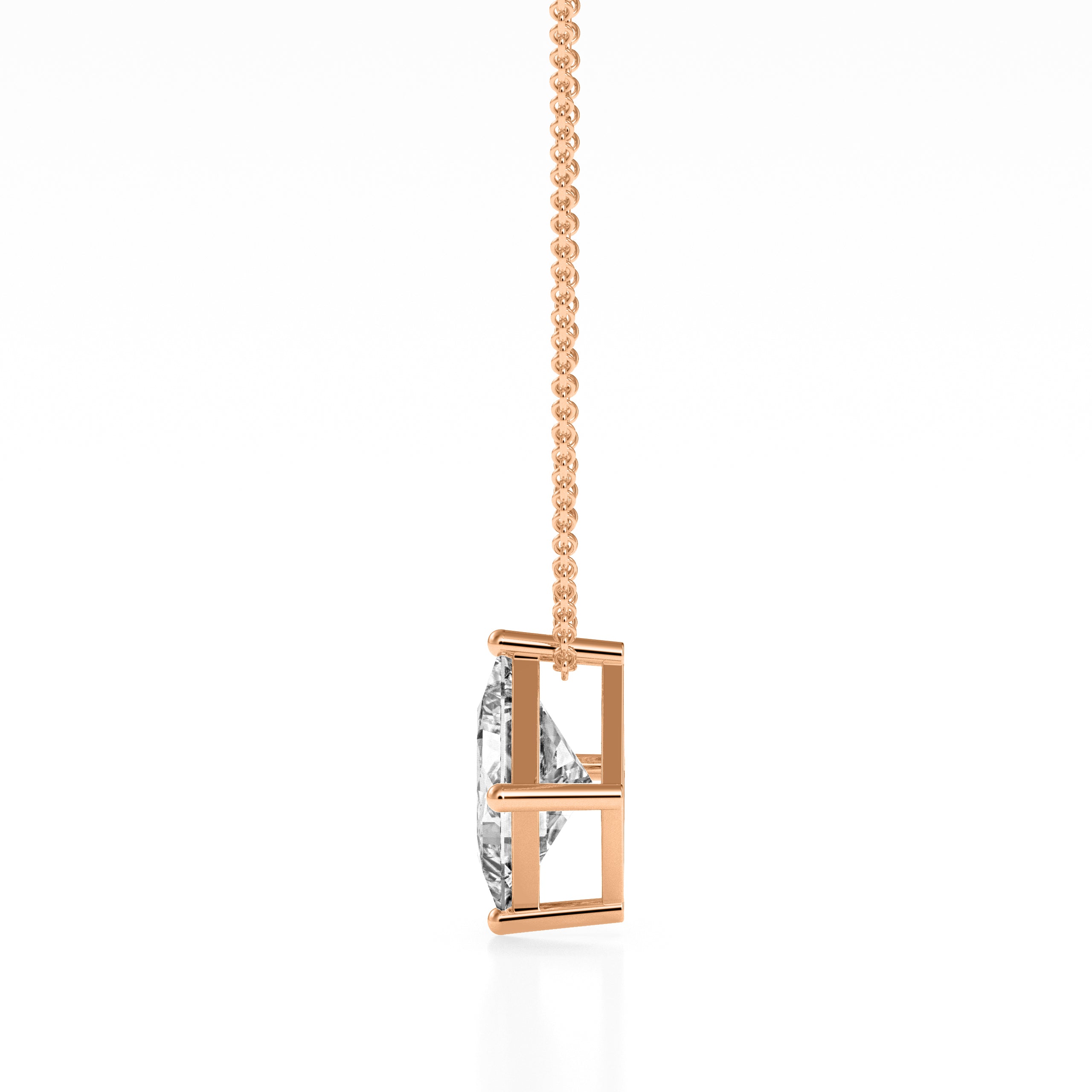 Rose Gold 2.05Ct Princess Cut Diamond Pendant - Blu Diamonds