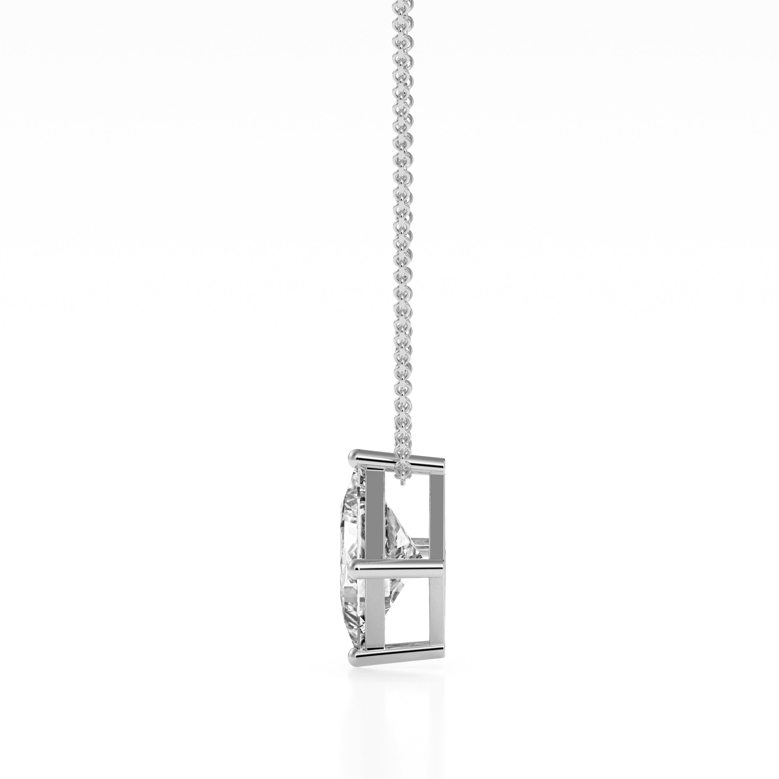 2.05Ct Princess Cut Diamond Pendant in 14Kt White Gold  - Blu Diamonds