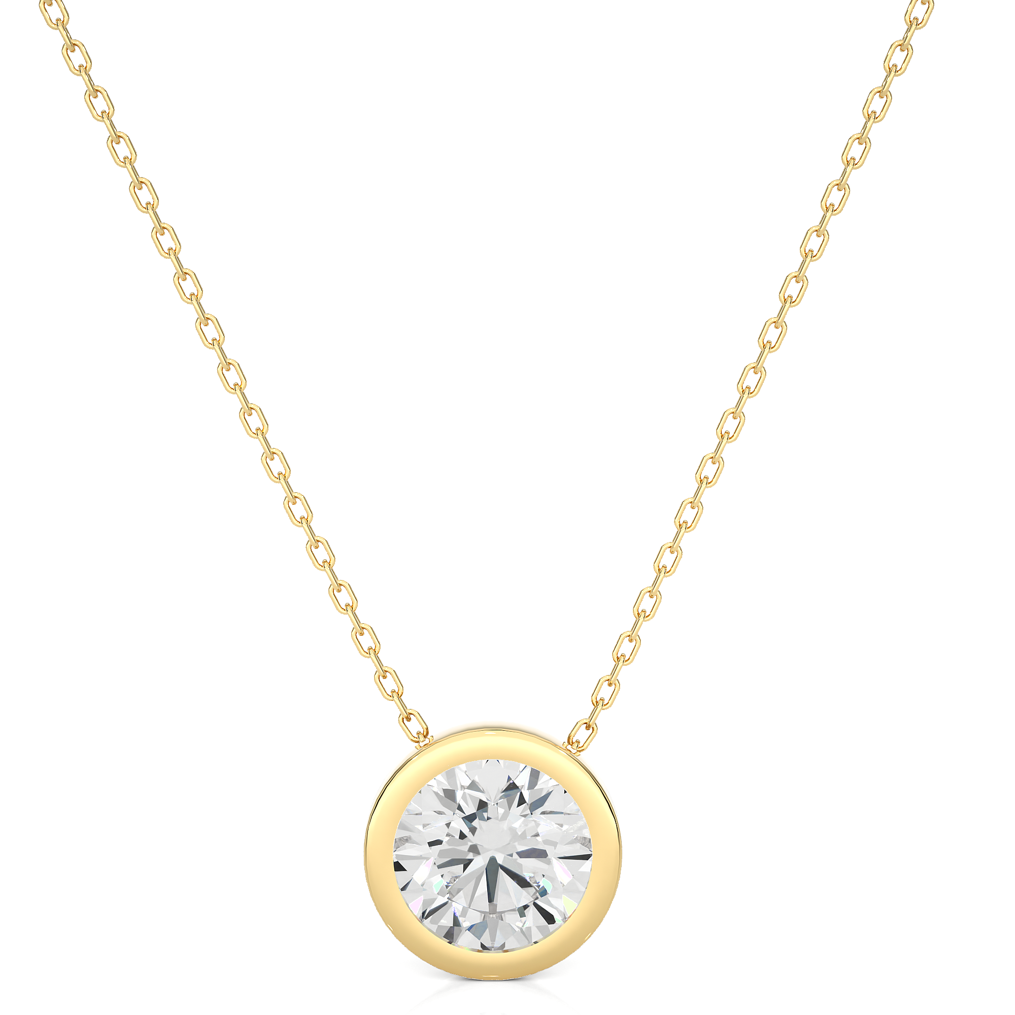 1.08Ct Princess Cut Diamond With Yellow Gold Pendant - Blu Diamonds