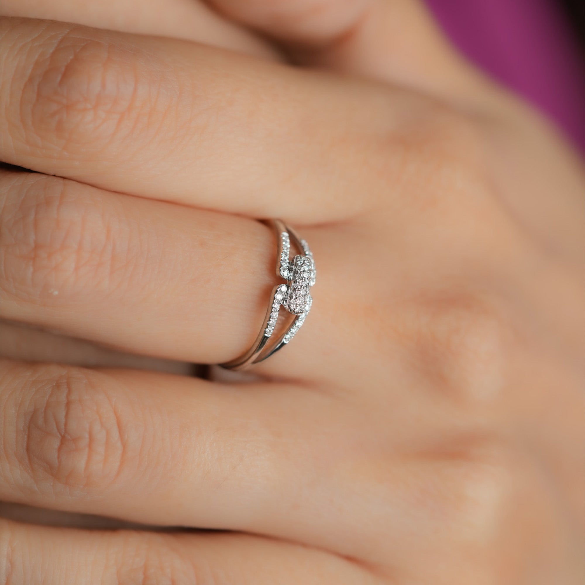 White Gold 0.12Ct Solitaire Diamond Promise Ring For Women - Blu Diamonds