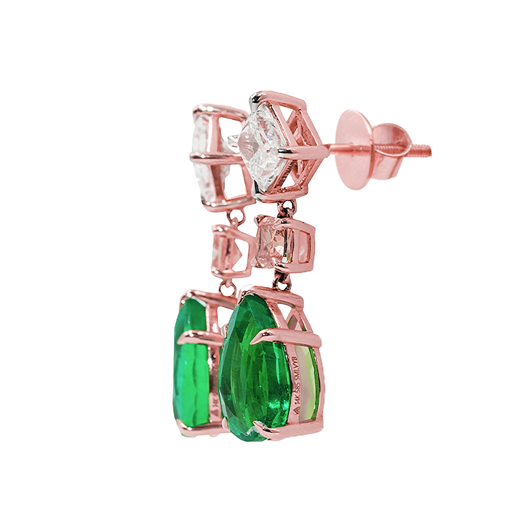 Verdant Glow Trio Earrings