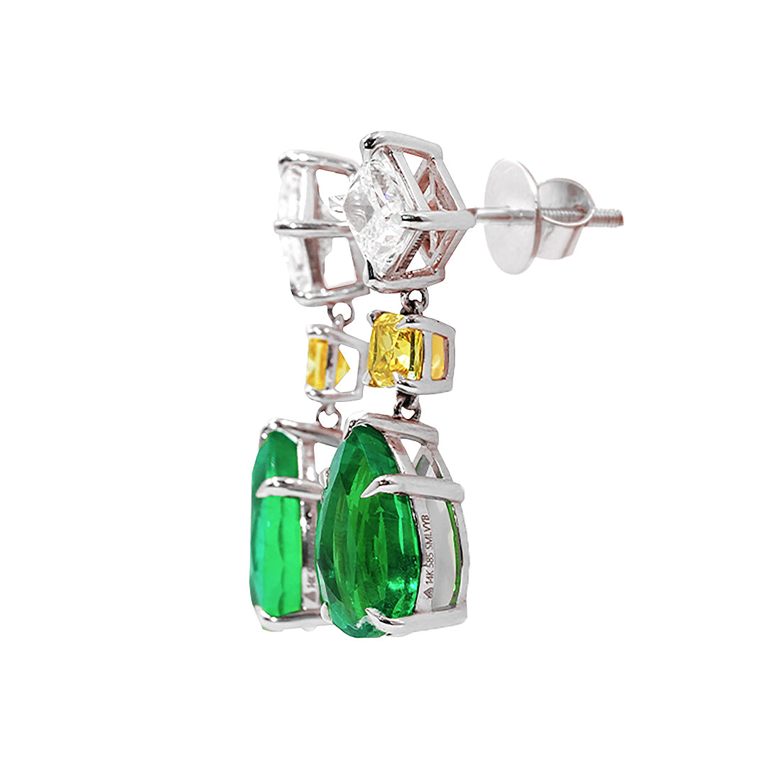 Verdant Glow Trio Earrings