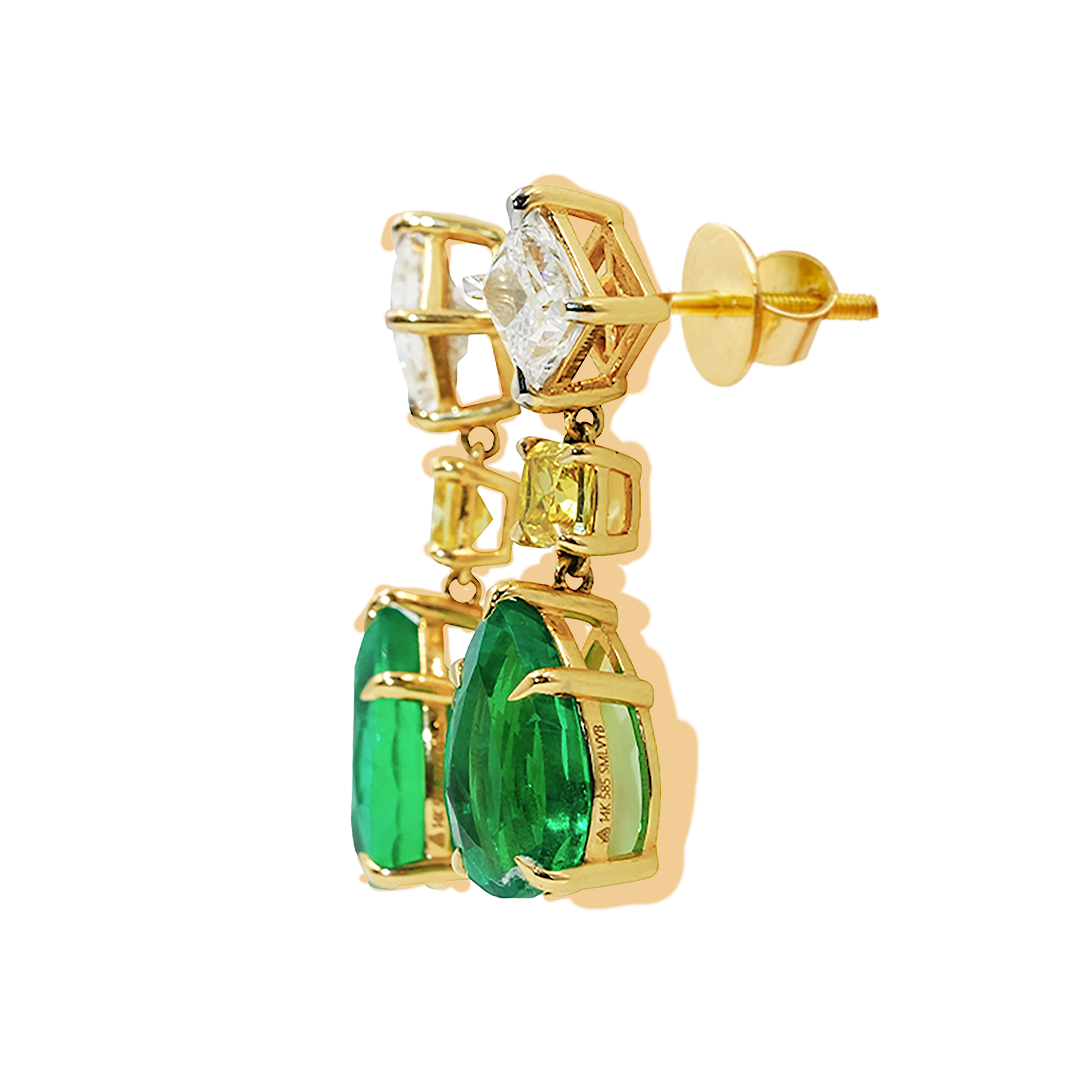 Verdant Glow Trio Earrings