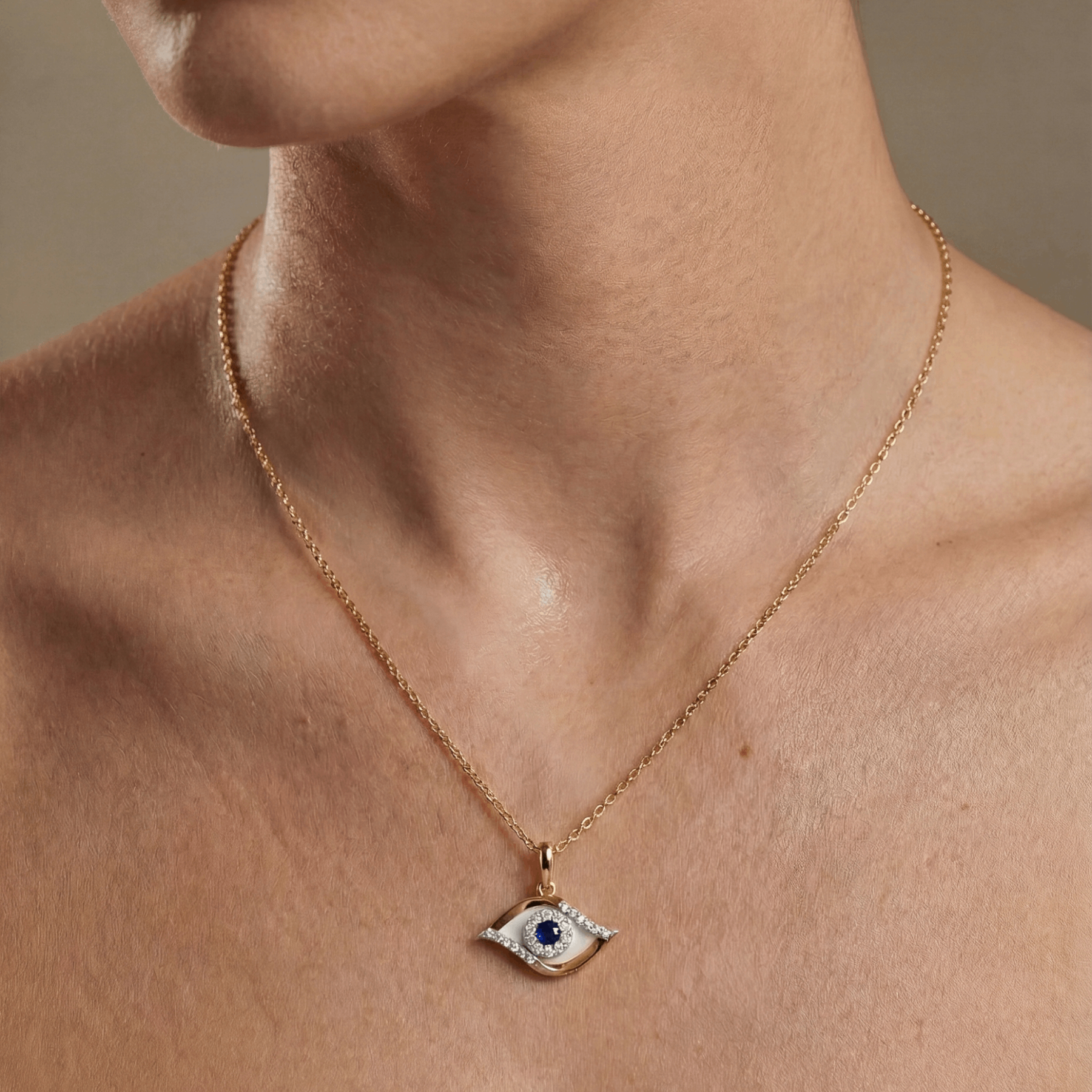 Sparkling Evil Eye Lab Grown Diamond Pendant