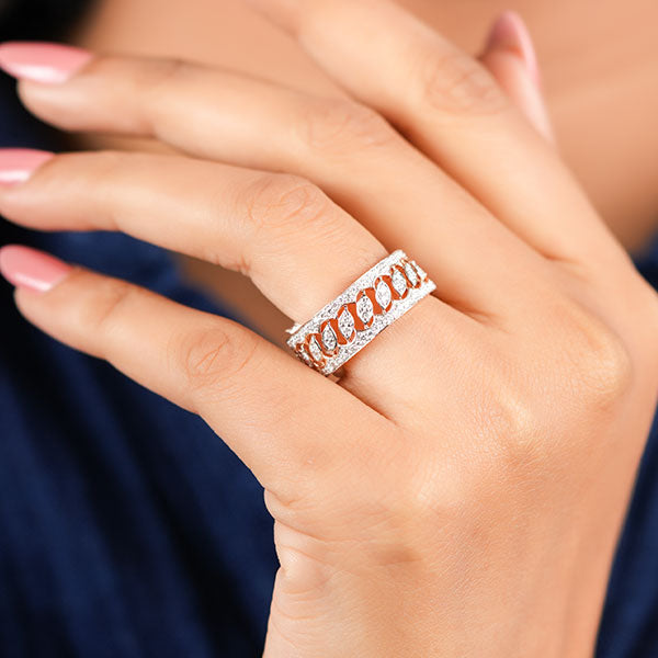 0.89Ct Round Cut Eternity Ring For Women - Blu Diamonds