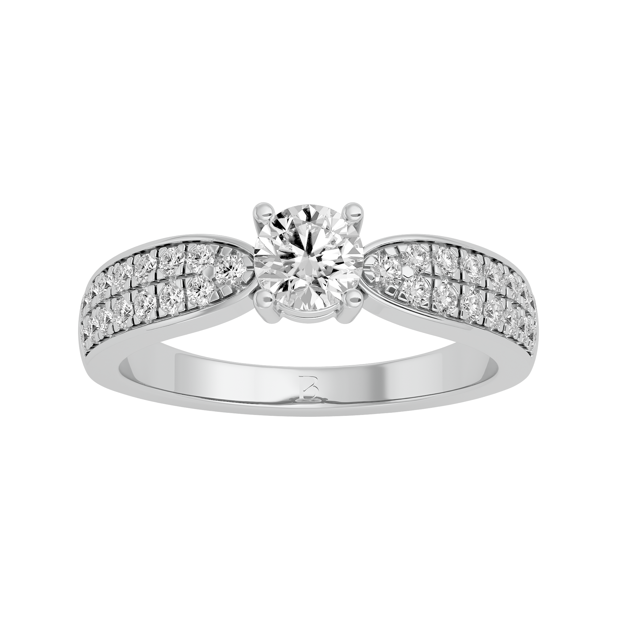 Circle of Elegance Solitaire Lab Grown Diamond Ring in white gold metal - Blu Diamonds