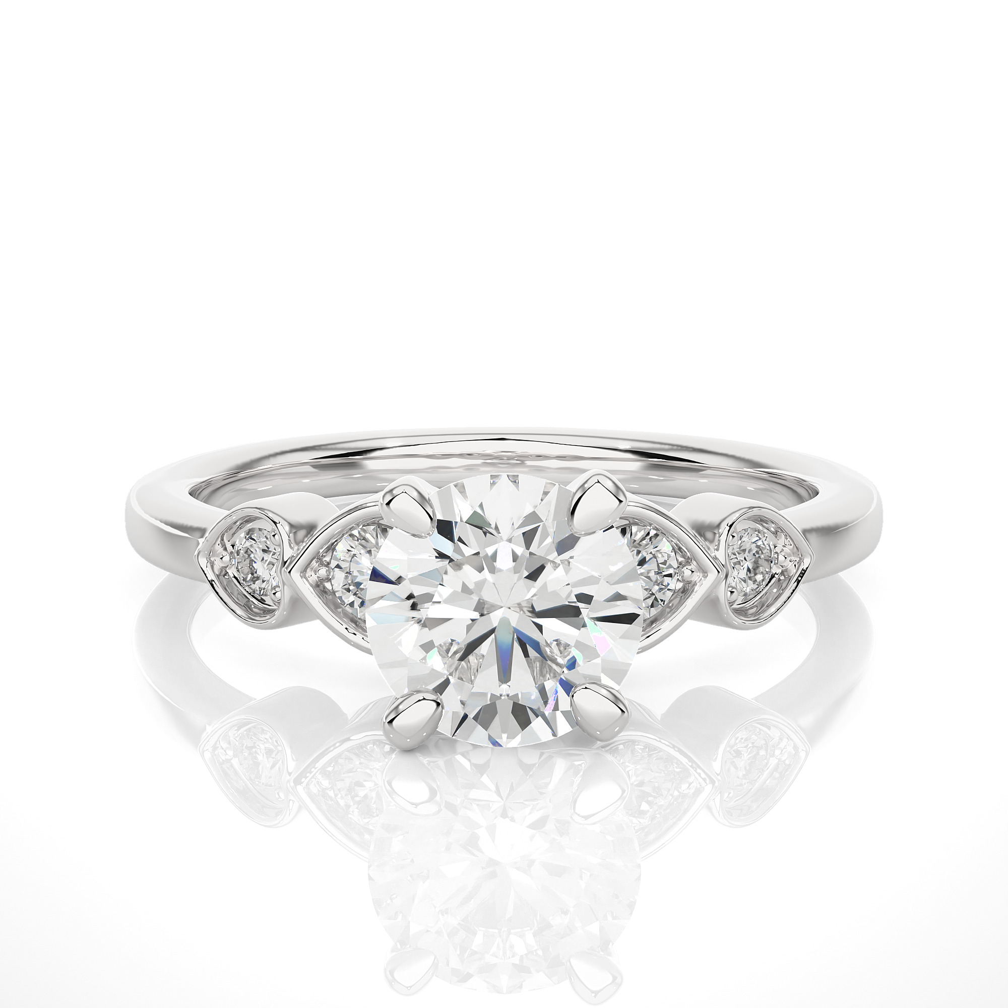 1.21 Ct Solitaire Round Diamond Ring in White Gold - Blu Diamonds
