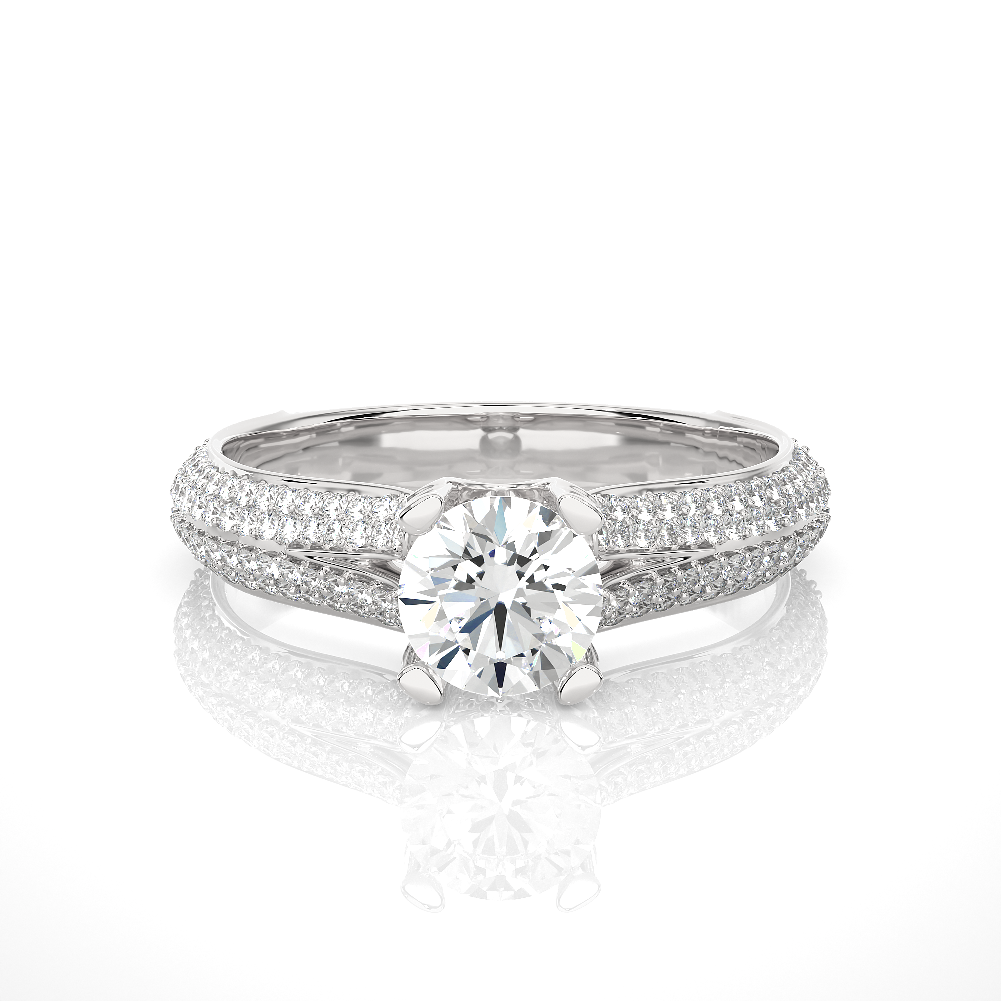 Crystal Crest Solitaire Lab Grown Diamond Ring