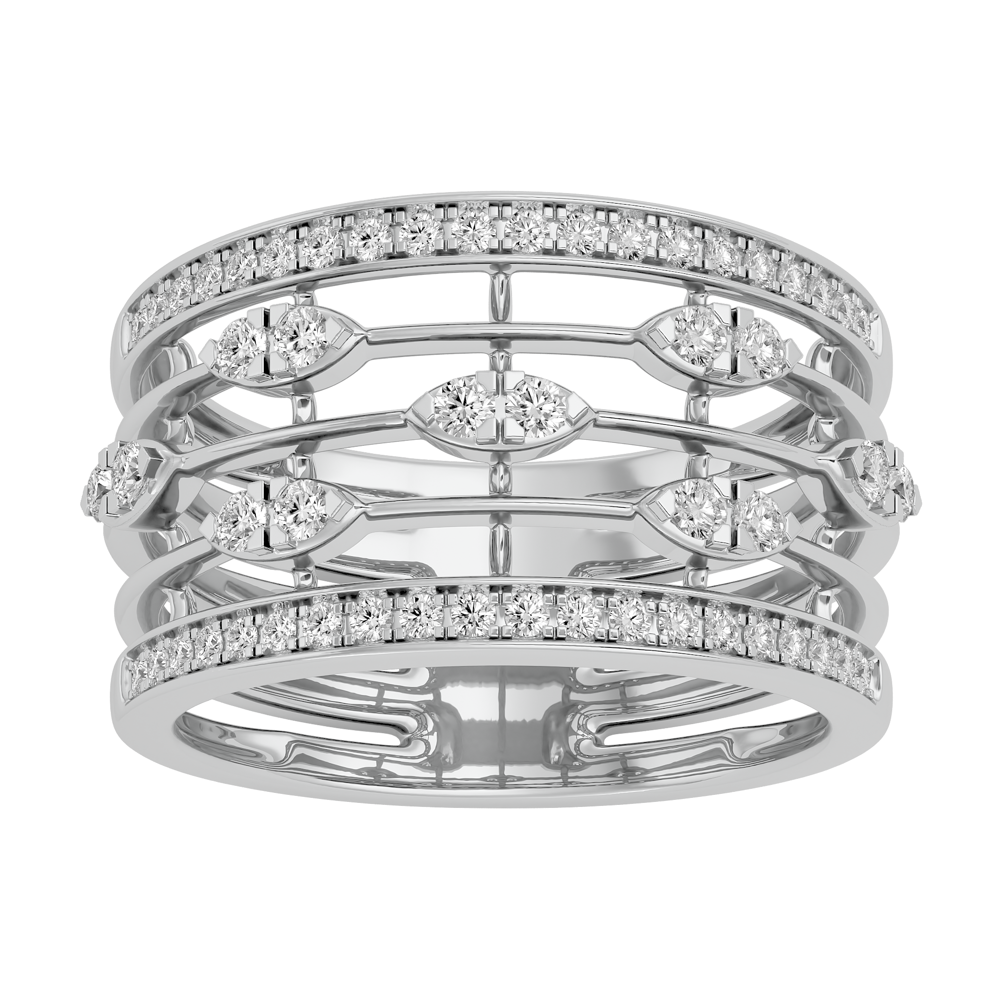 White Gold 0.58Ct Diamond Wedding Ring / Band - Blu Diamonds
