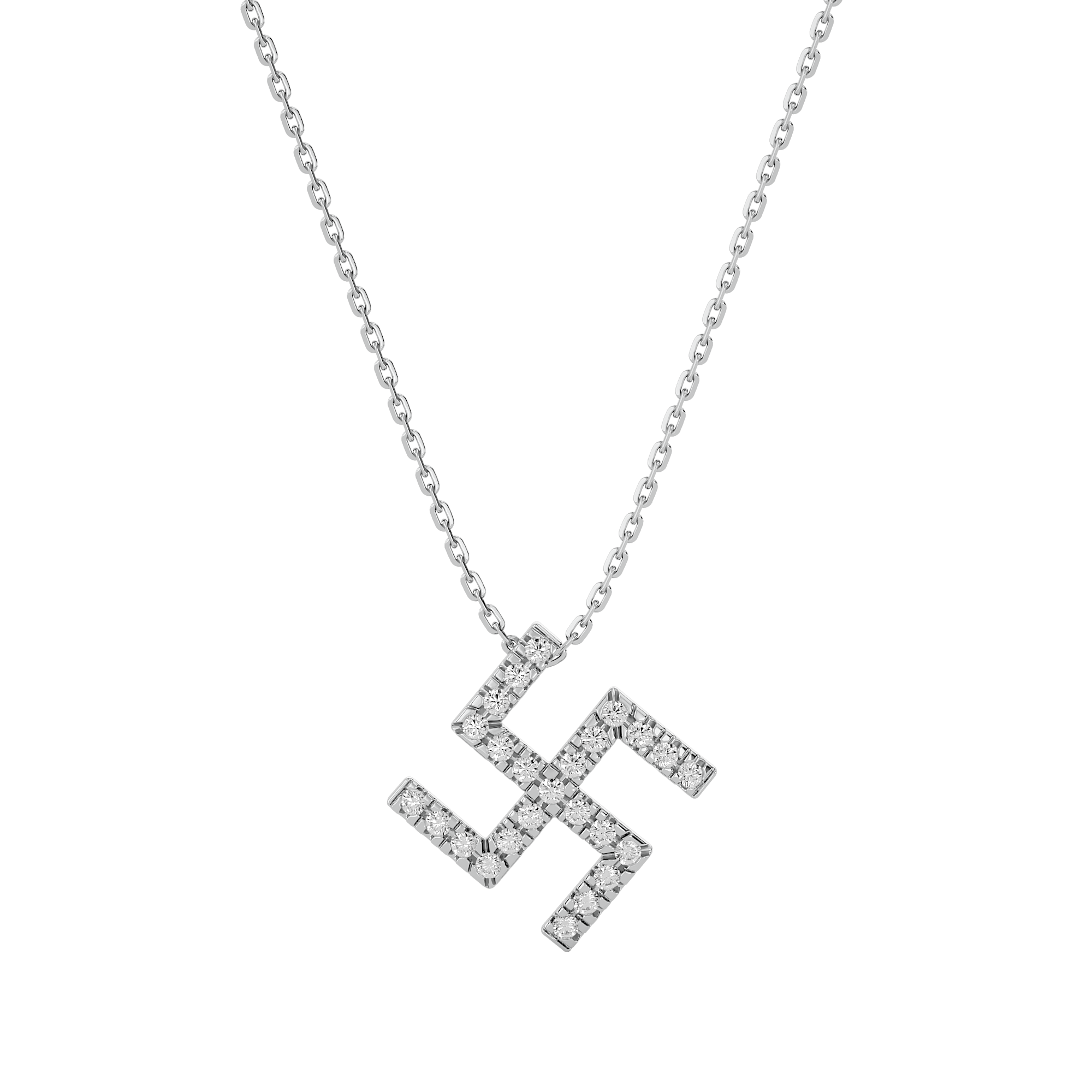 Swastik Lab Grown Diamond Pendant