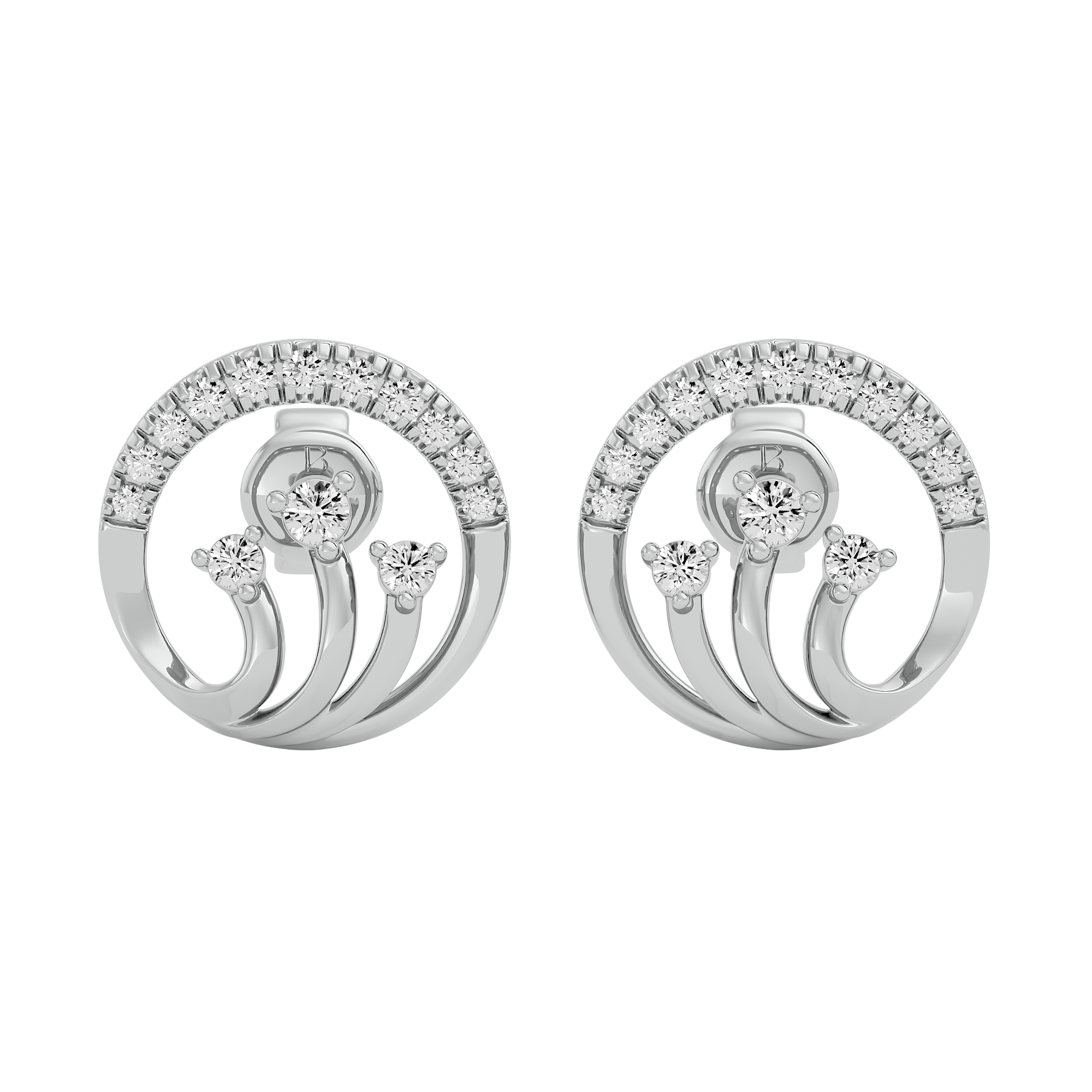 Ethereal Crescent Lab Grown Diamond Earrings
